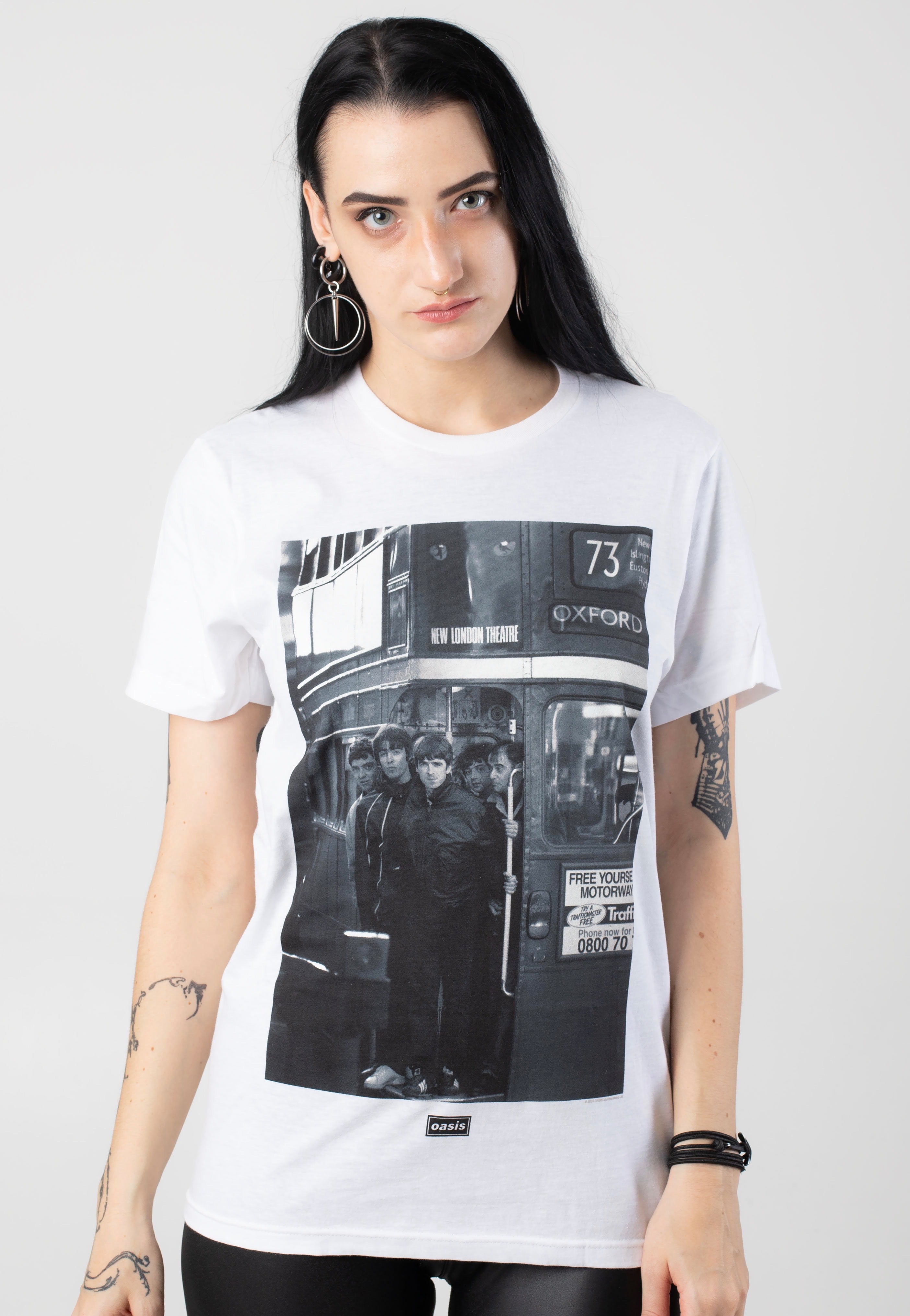 Oasis - London Bus Photo White - T-Shirt | Women-Image