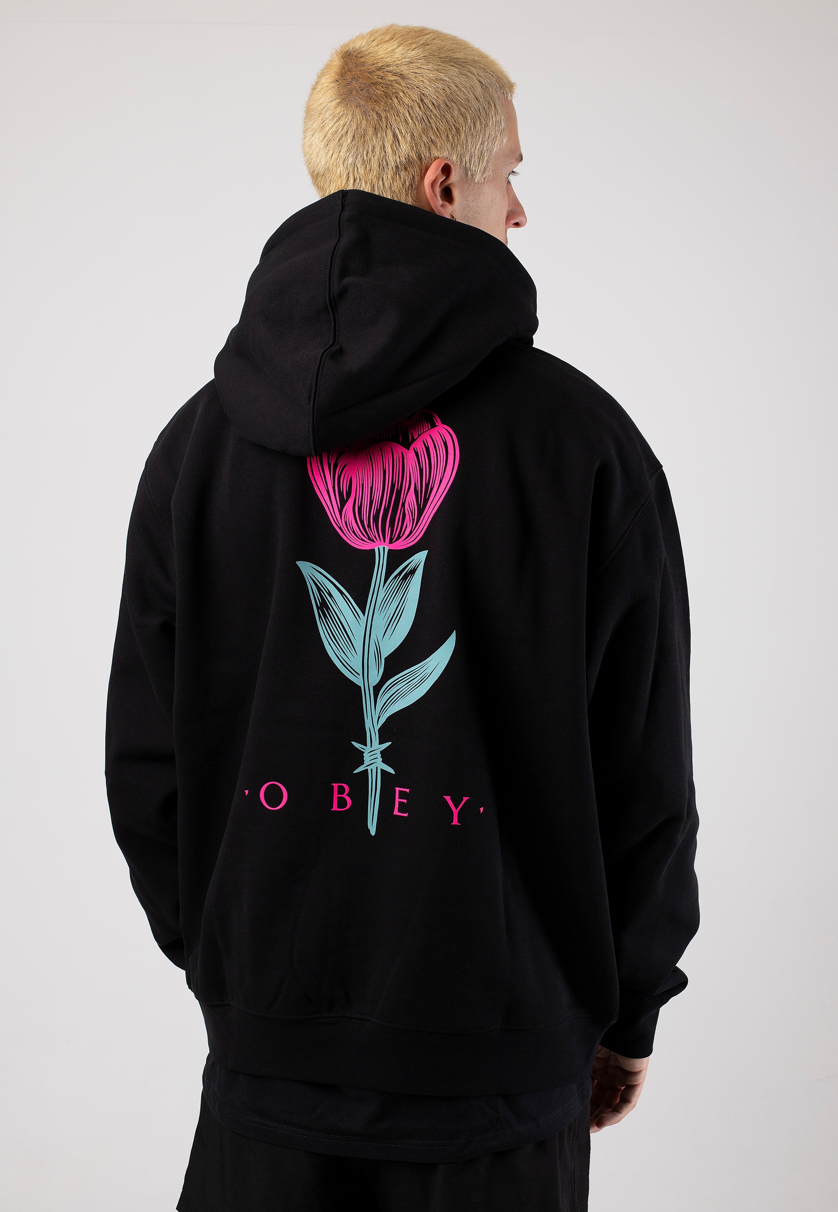 Obey hoodie rose hotsell