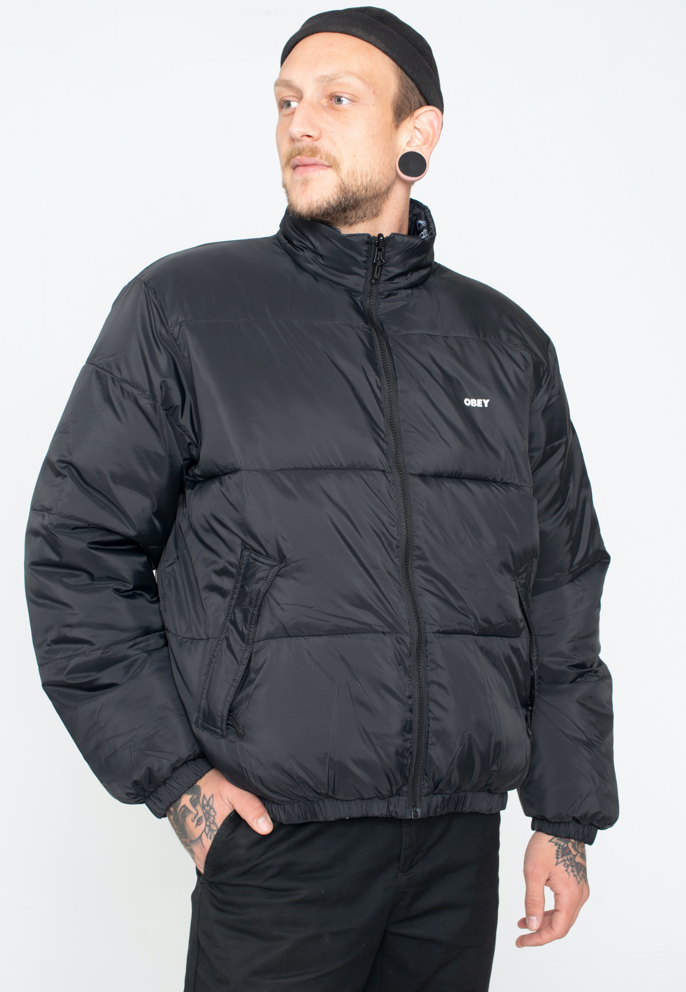 Obey - Benny Puffer Black Multi - Jacket | Men-Image