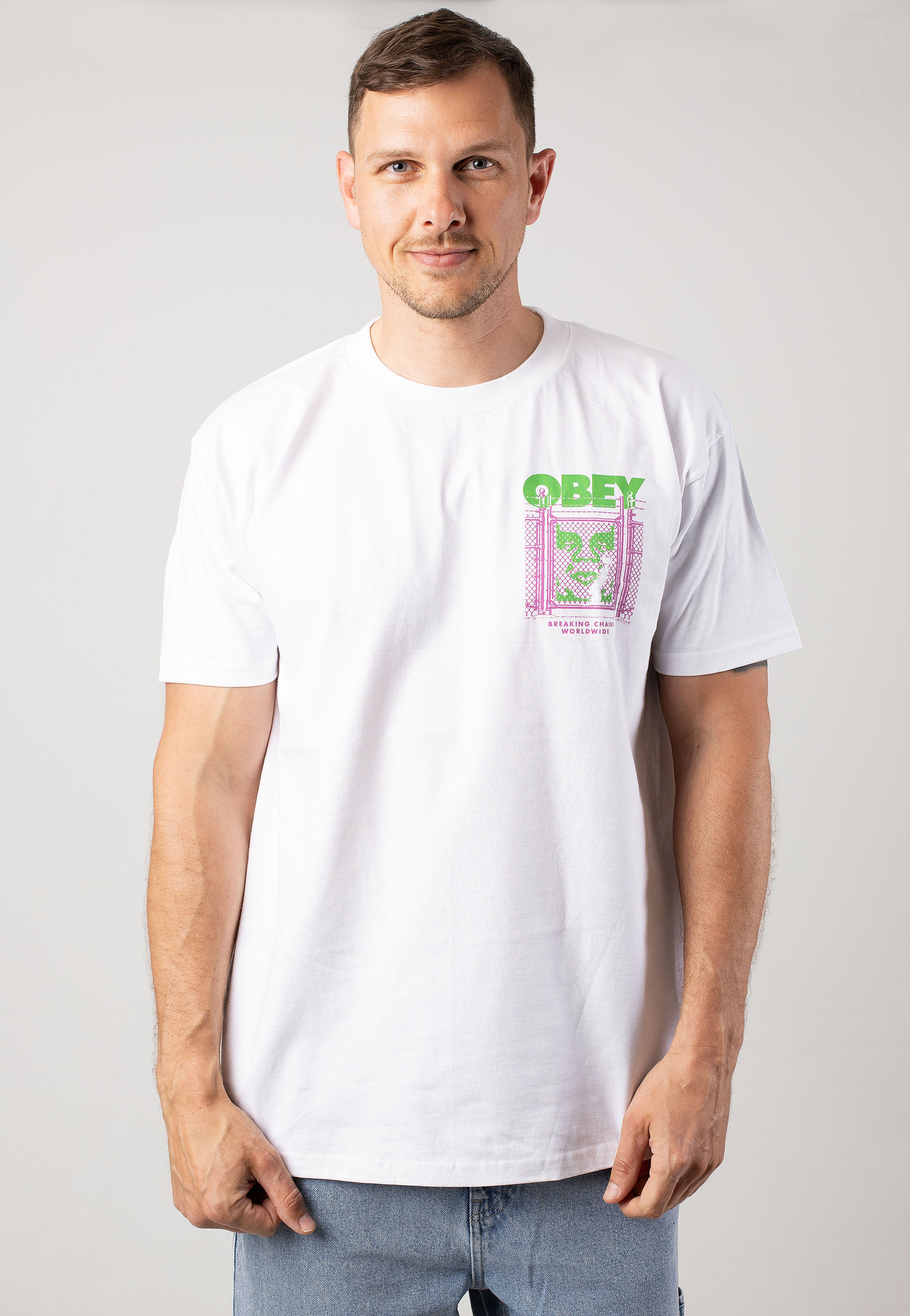 Obey - Chain Link Fence Icon White - T-Shirt | Men-Image