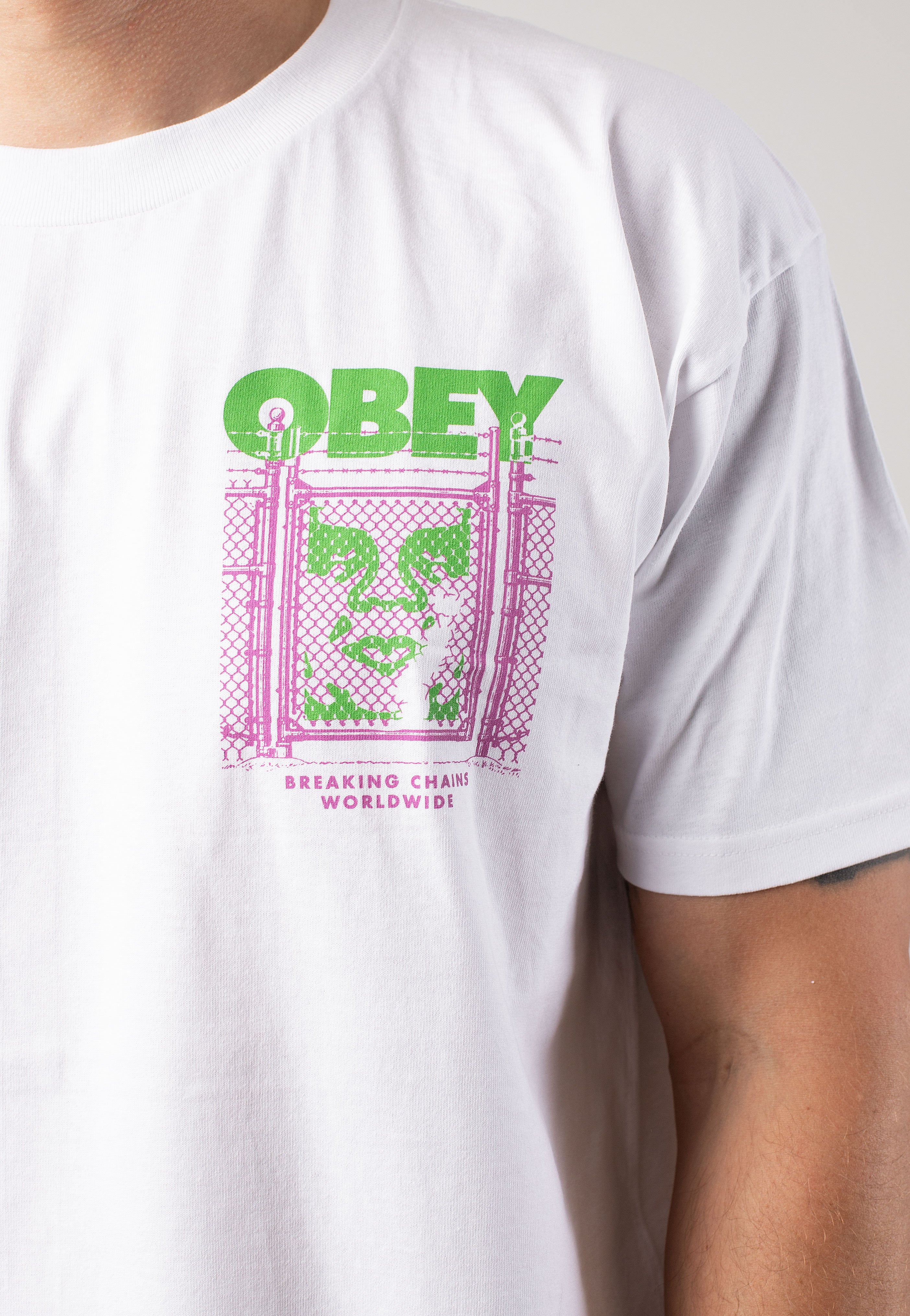 Obey - Chain Link Fence Icon White - T-Shirt | Men-Image