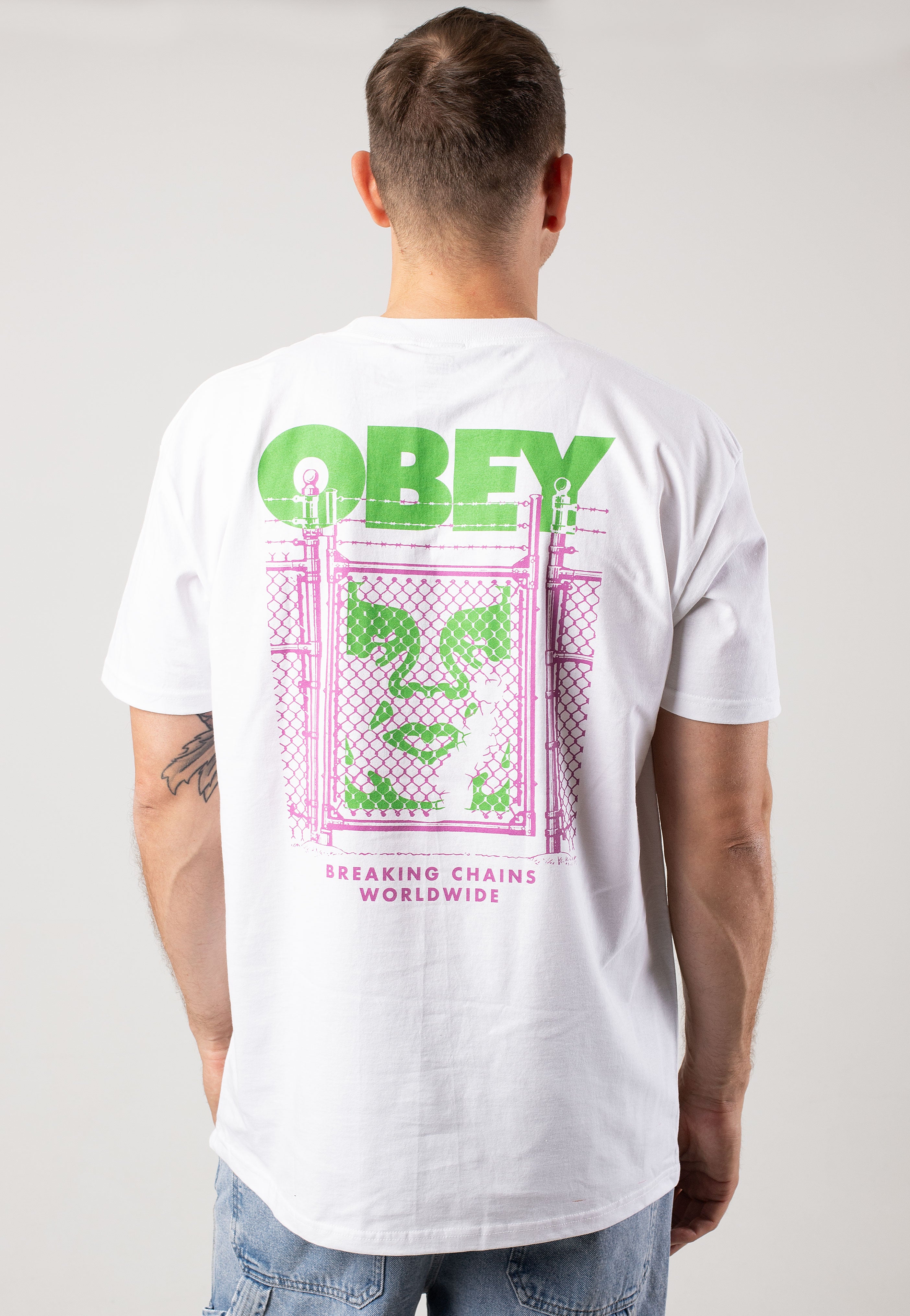 Obey - Chain Link Fence Icon White - T-Shirt | Men-Image