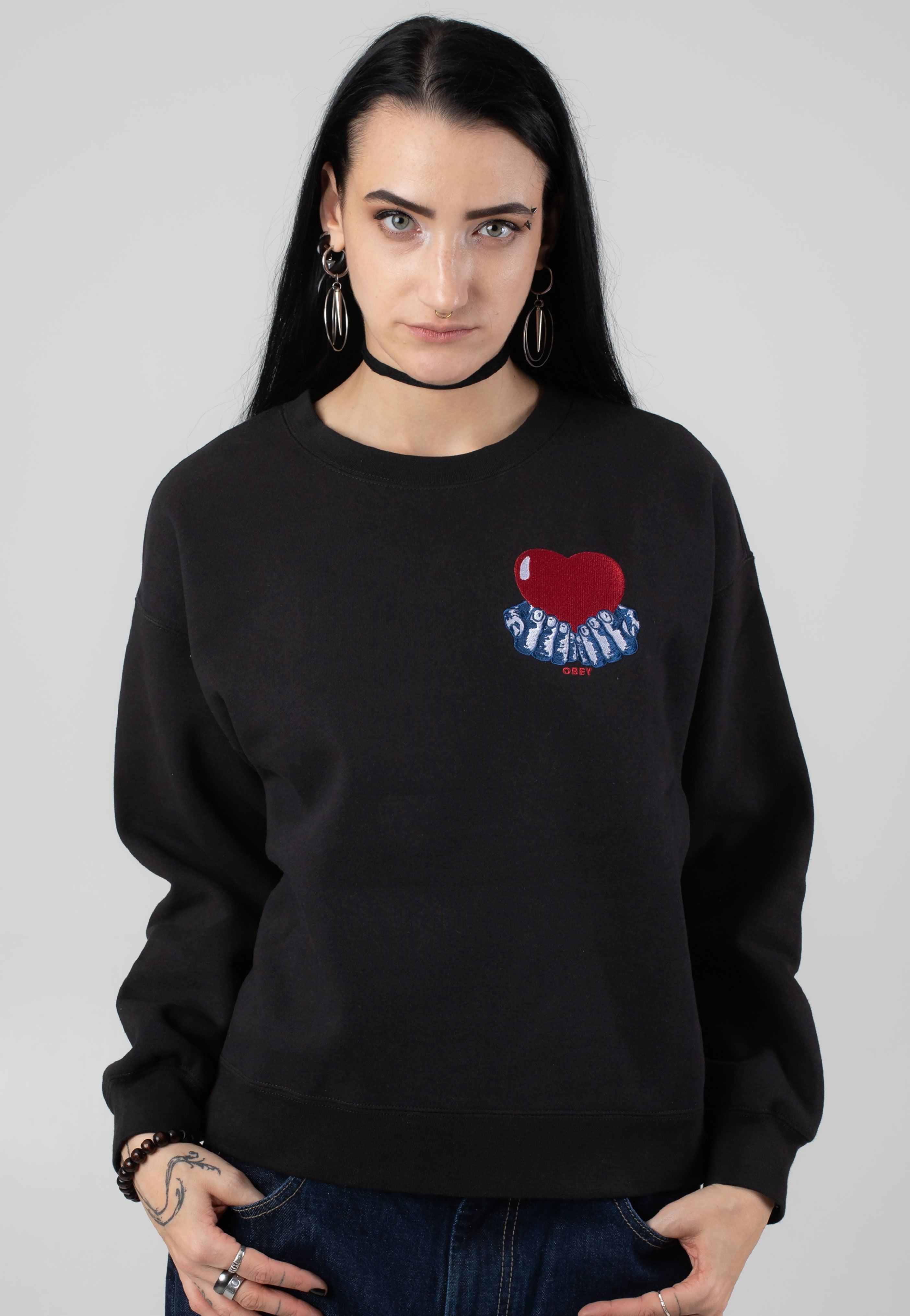 Obey - Heart Digital Black - Sweater | Women-Image