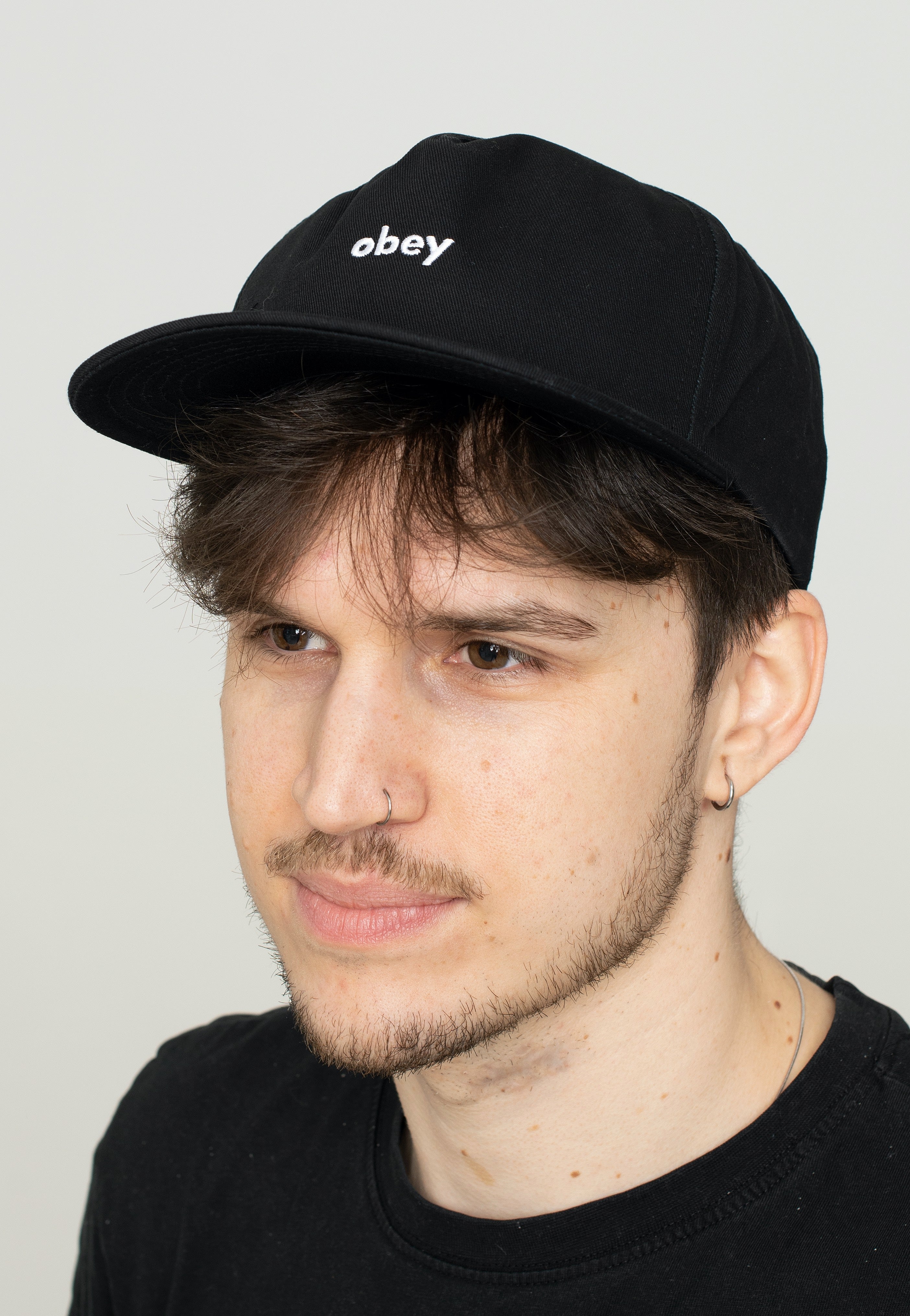 Obey - Lowercase 5 Panel Black - Cap | Neutral-Image