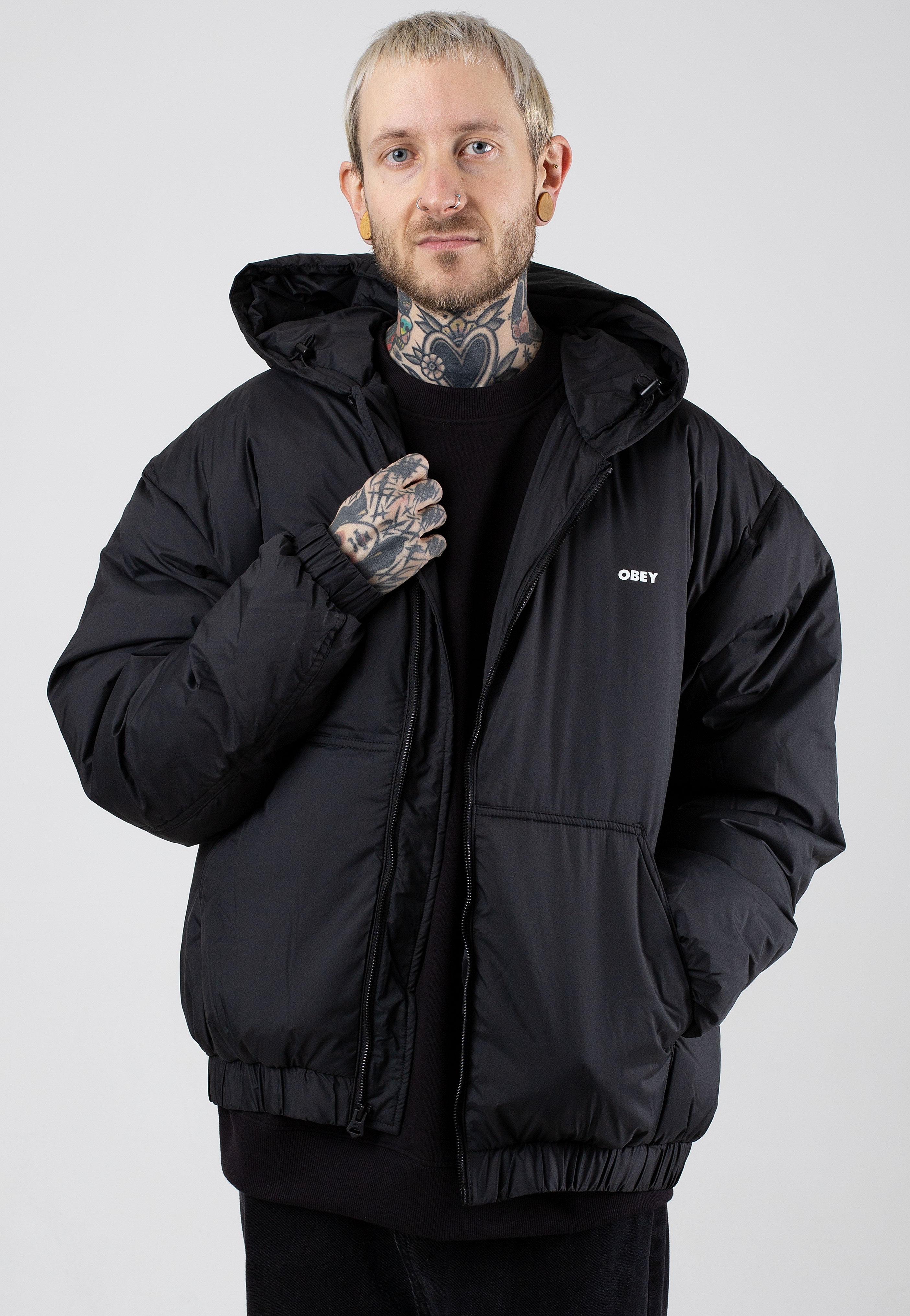 Obey - Retreat Hooded Black - Jacket | Men-Image