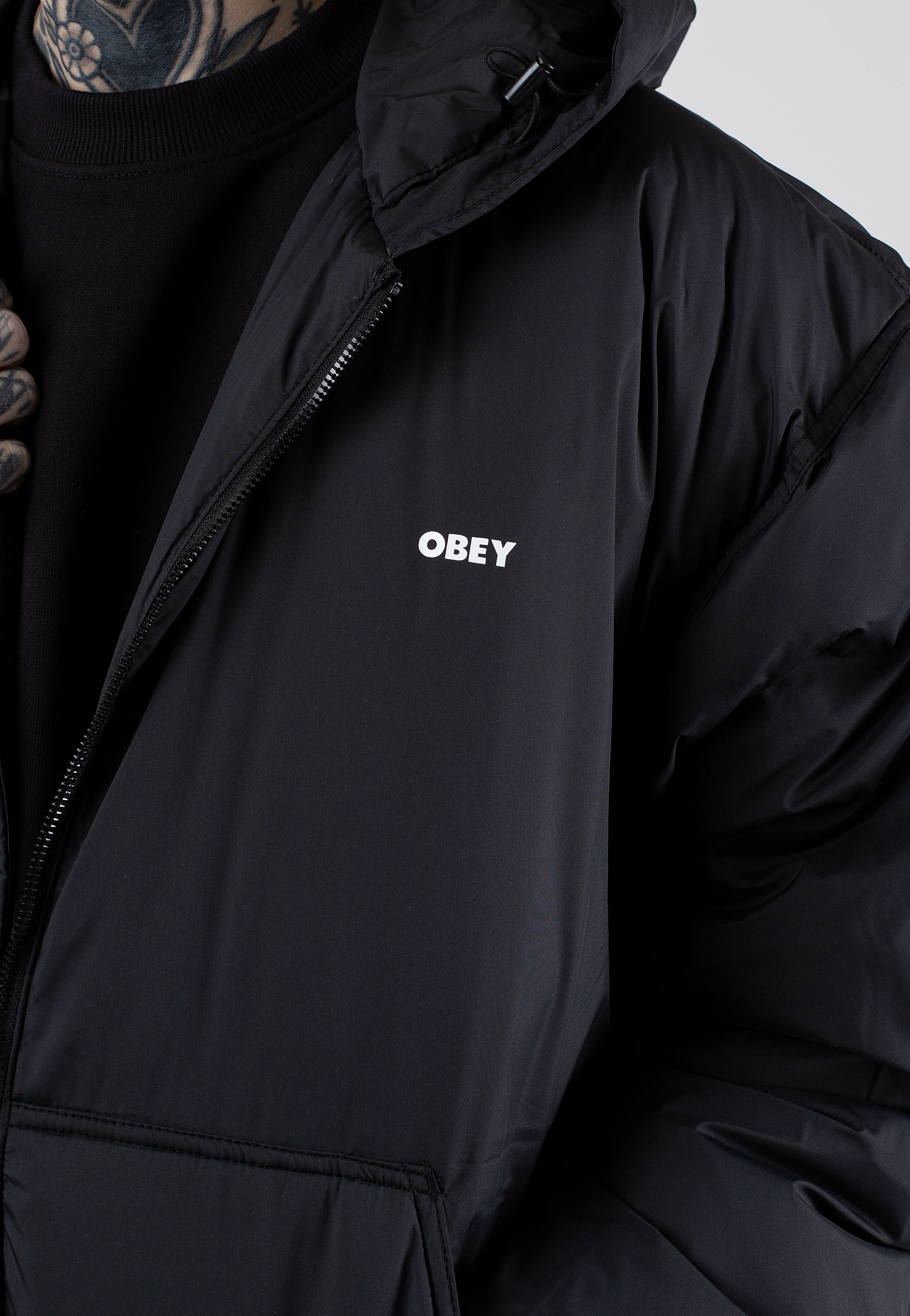 Obey - Retreat Hooded Black - Jacket | Men-Image