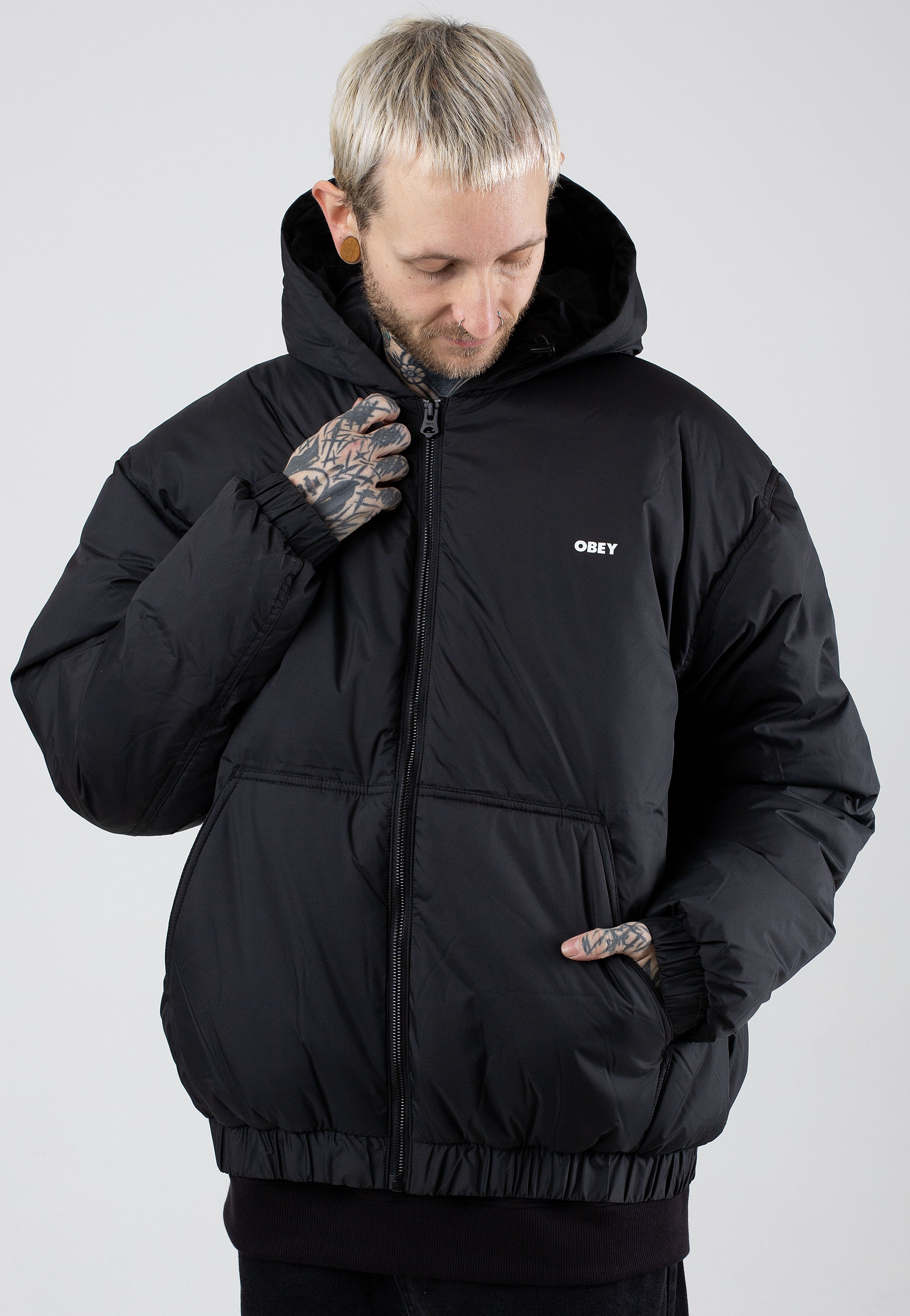 Obey - Retreat Hooded Black - Jacket | Men-Image