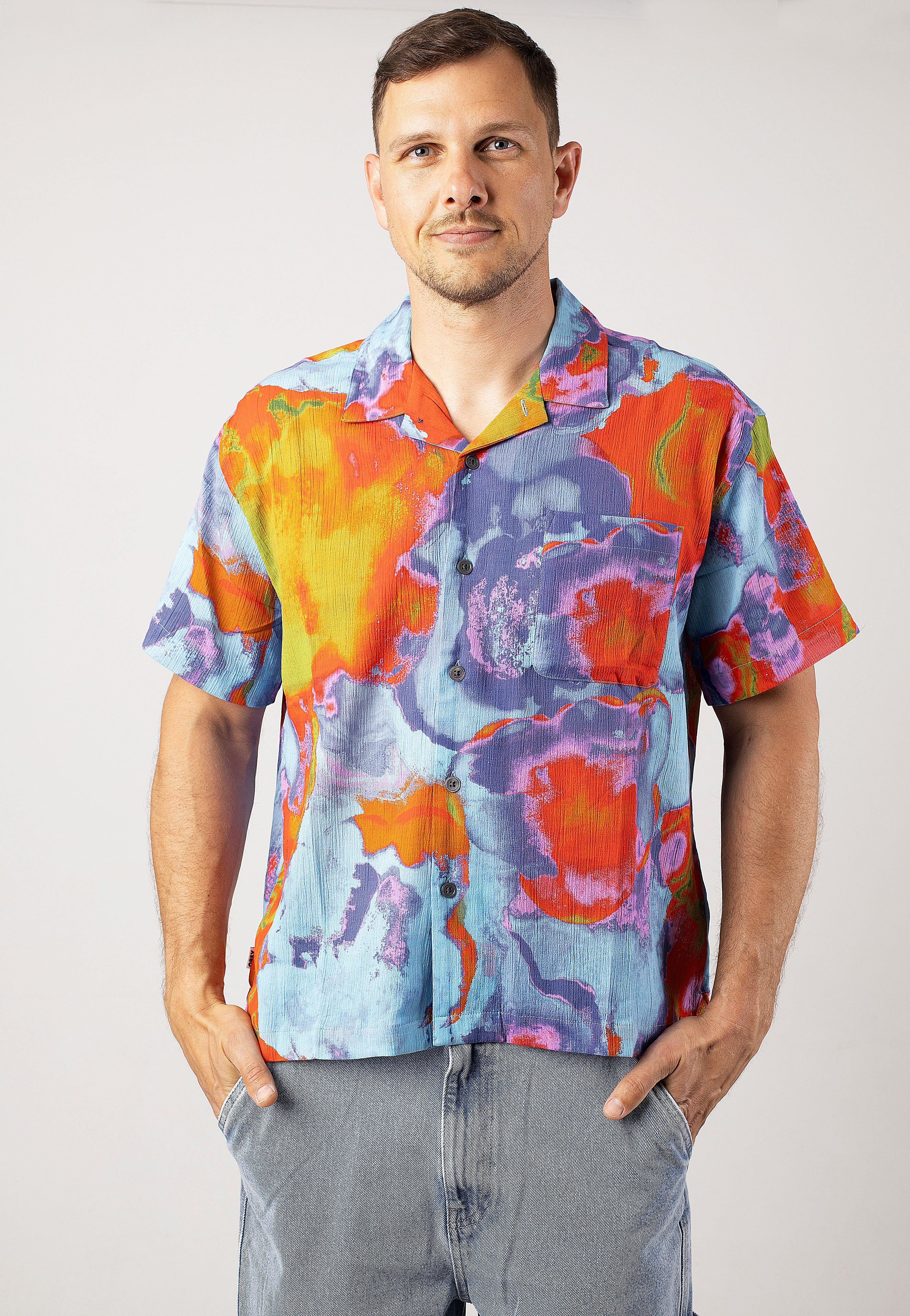 Obey - Sometimes Woven Blue Multi - Shirt | Men-Image