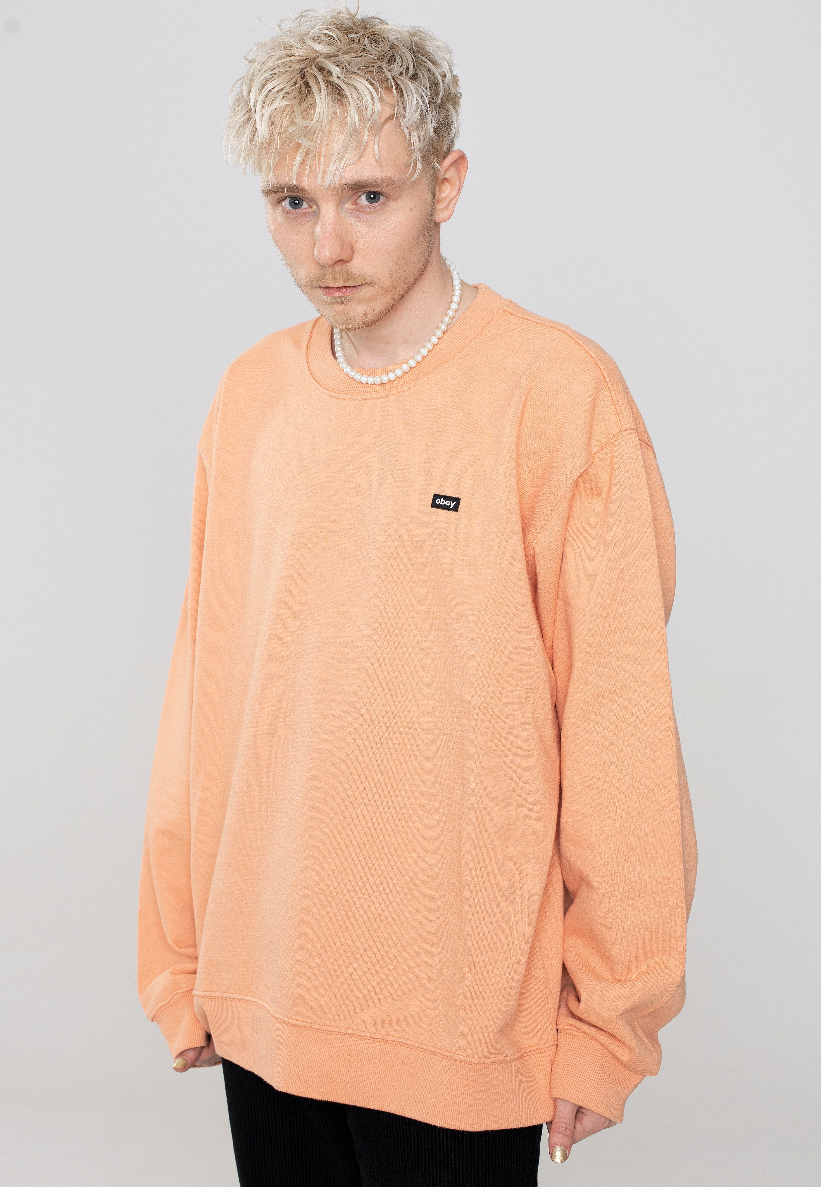 Obey - Timeless Recycled Heavy Crew Sunset Coral Pigment - Sweater | Men-Image