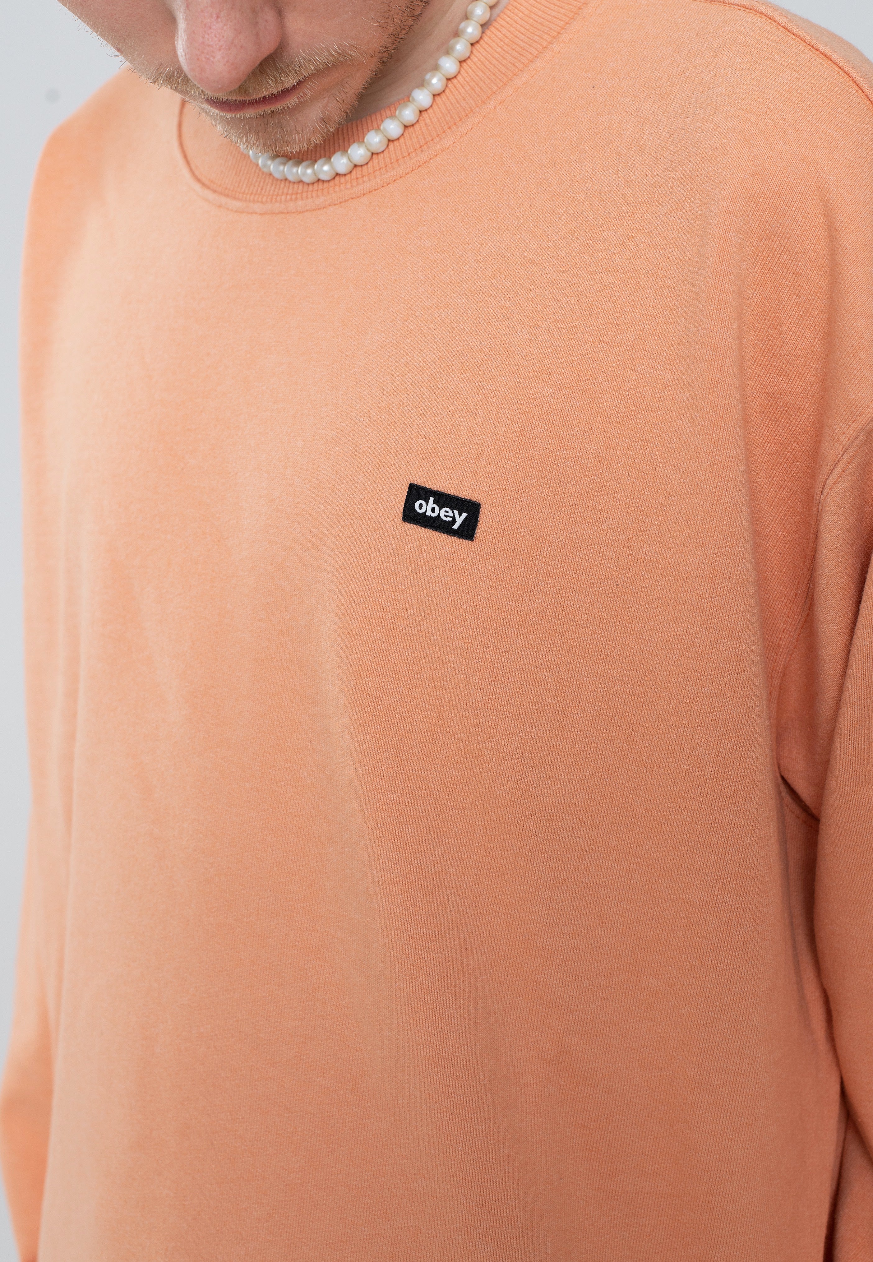 Obey - Timeless Recycled Heavy Crew Sunset Coral Pigment - Sweater | Men-Image