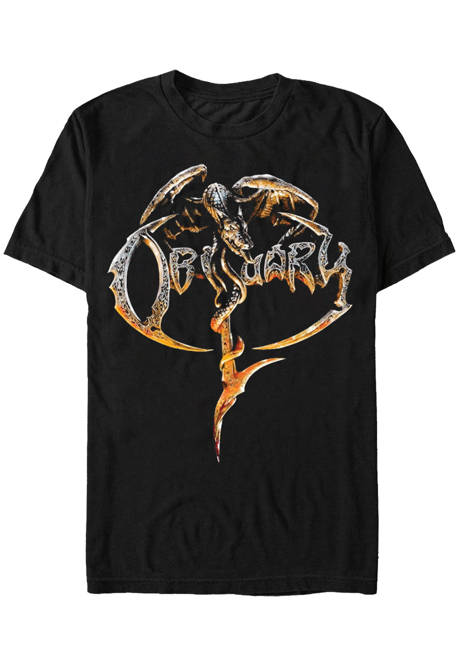 Obituary - Logo/Dragon - T-Shirt | Neutral-Image