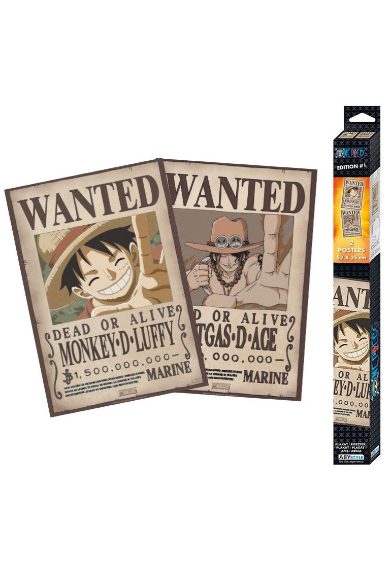 One Piece - Wanted Luffy & Ace Set of 2 Mini - Poster