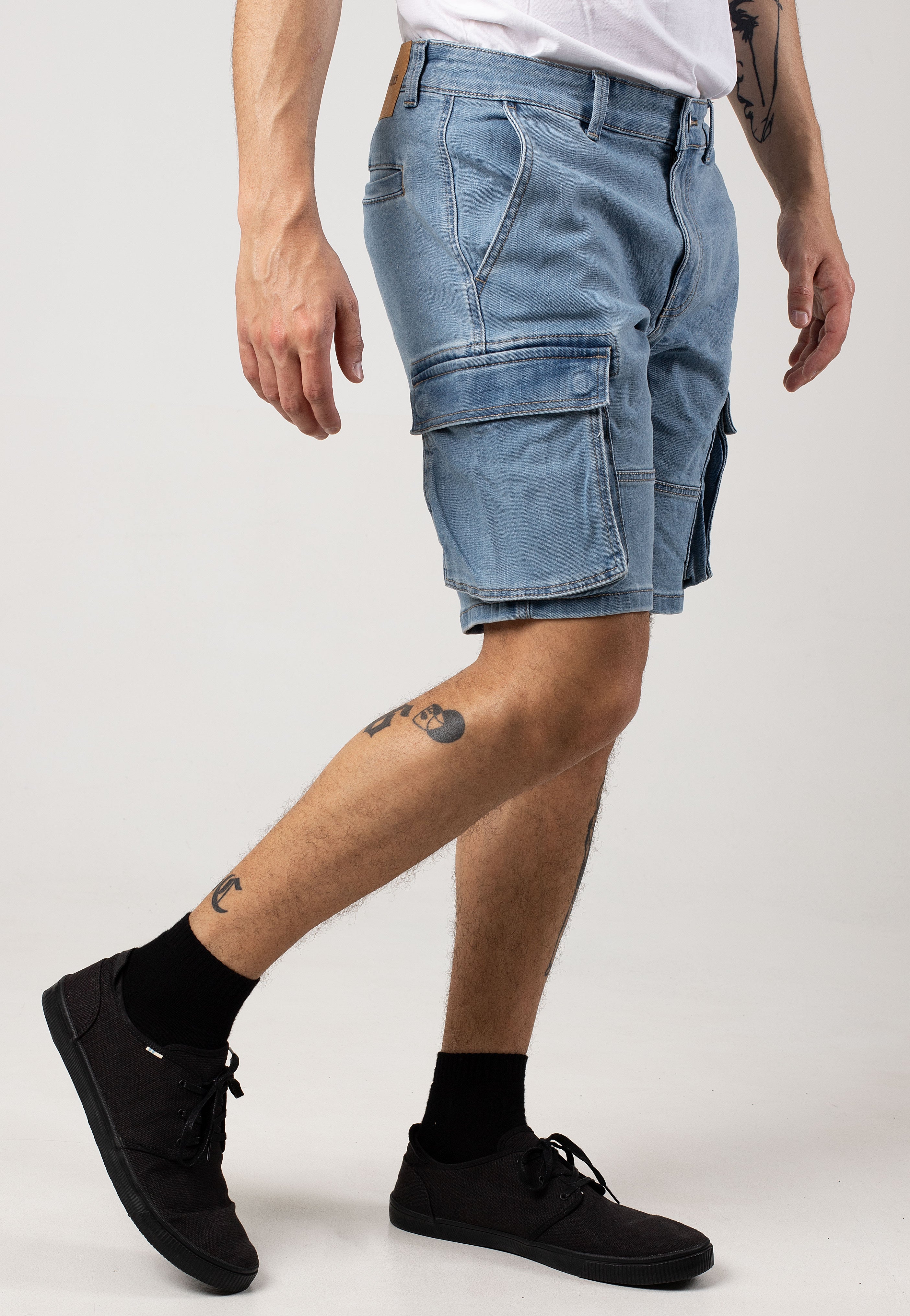 Only & Sons - Cam Stage Cargo Light Blue Denim - Shorts | Men-Image