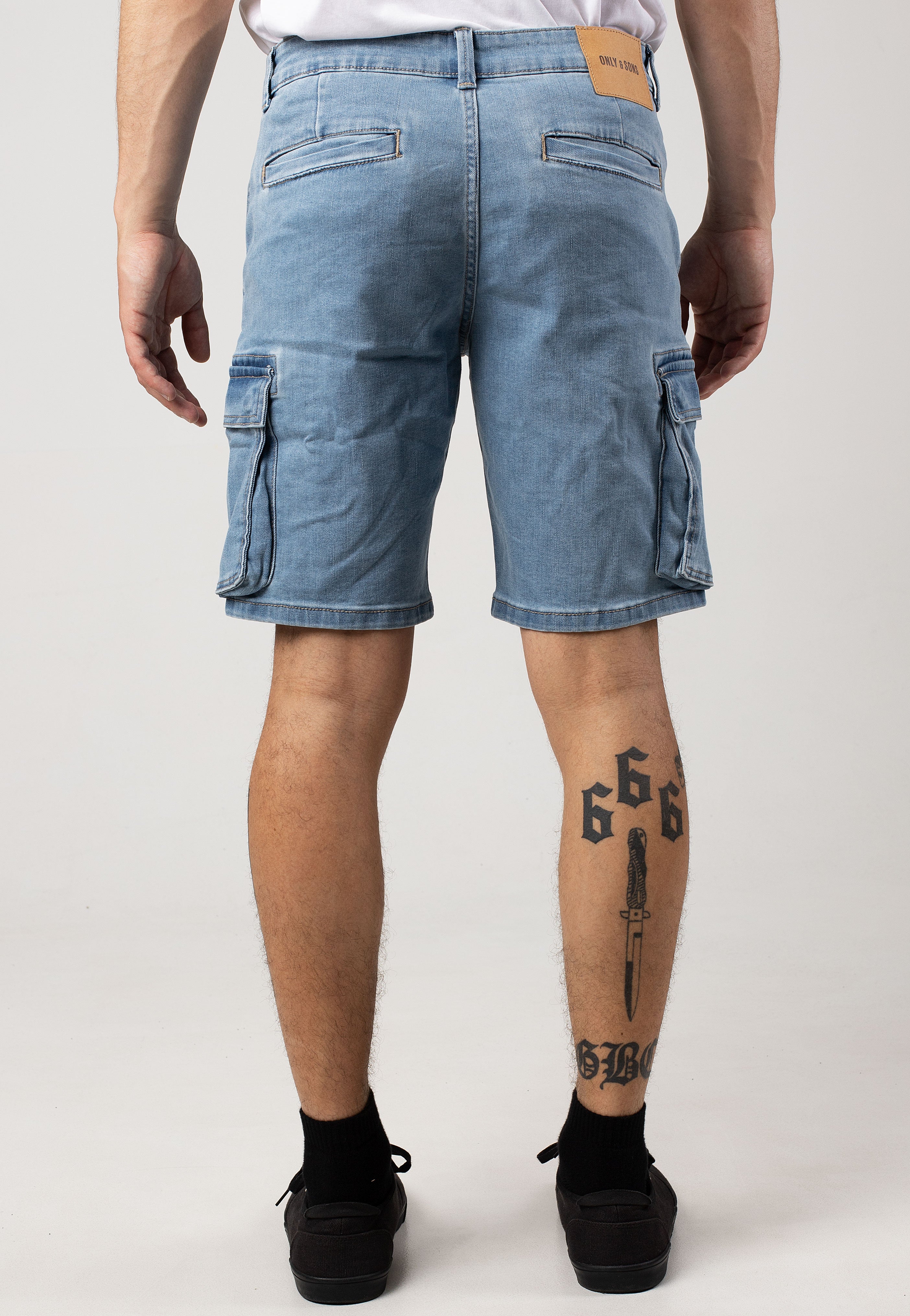 Only & Sons - Cam Stage Cargo Light Blue Denim - Shorts | Men-Image