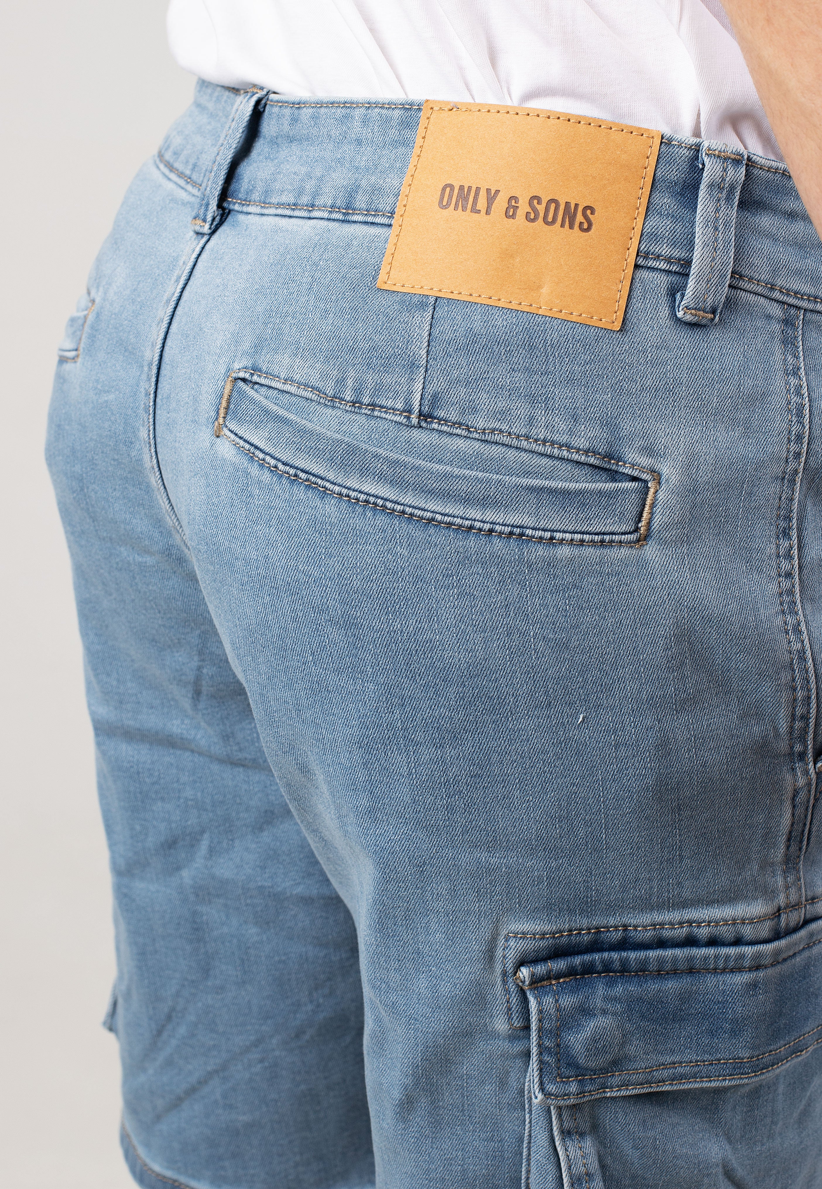 Only & Sons - Cam Stage Cargo Light Blue Denim - Shorts | Men-Image