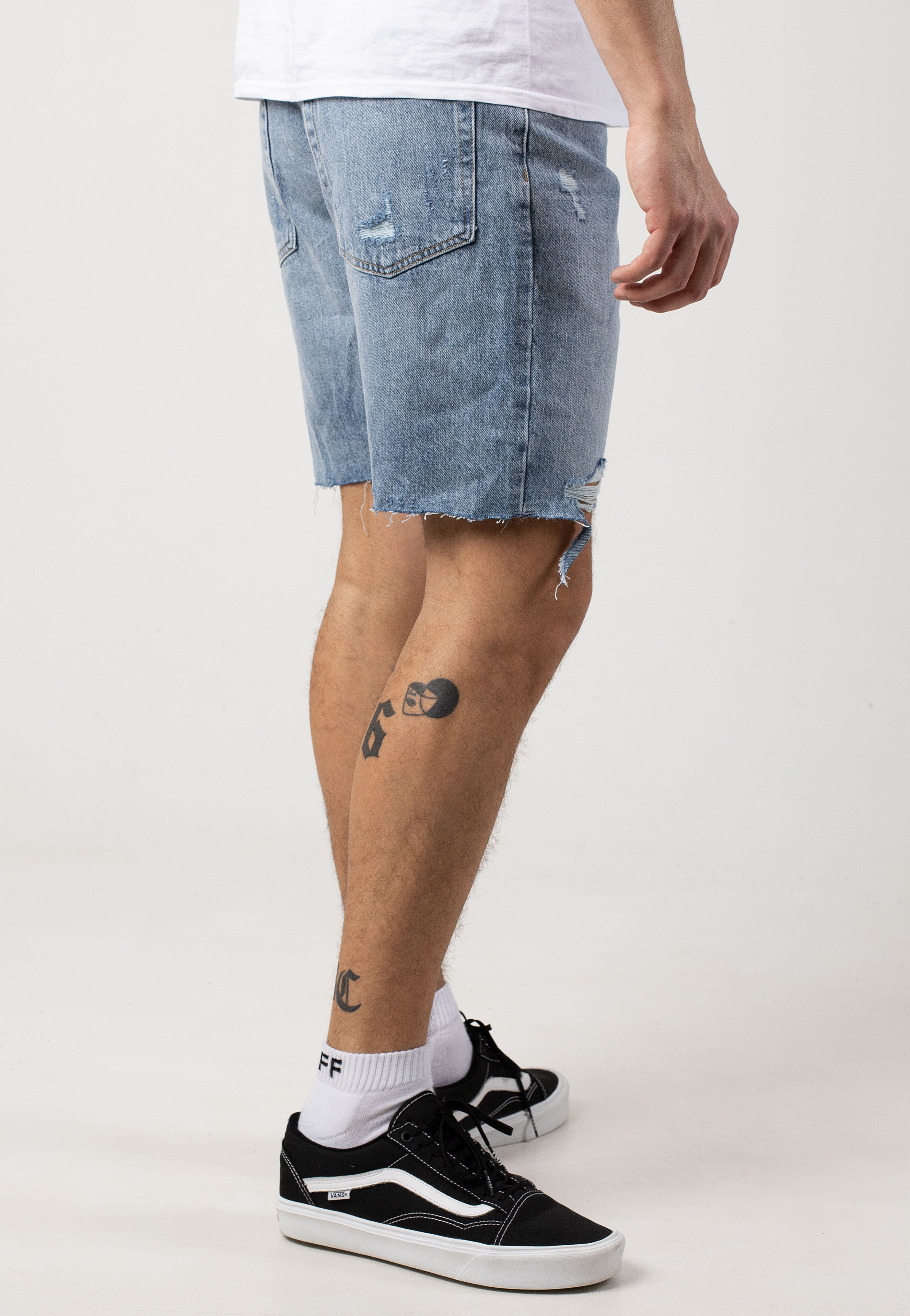 Only & Sons - Edge Destroy Light Blue Denim - Shorts | Men-Image