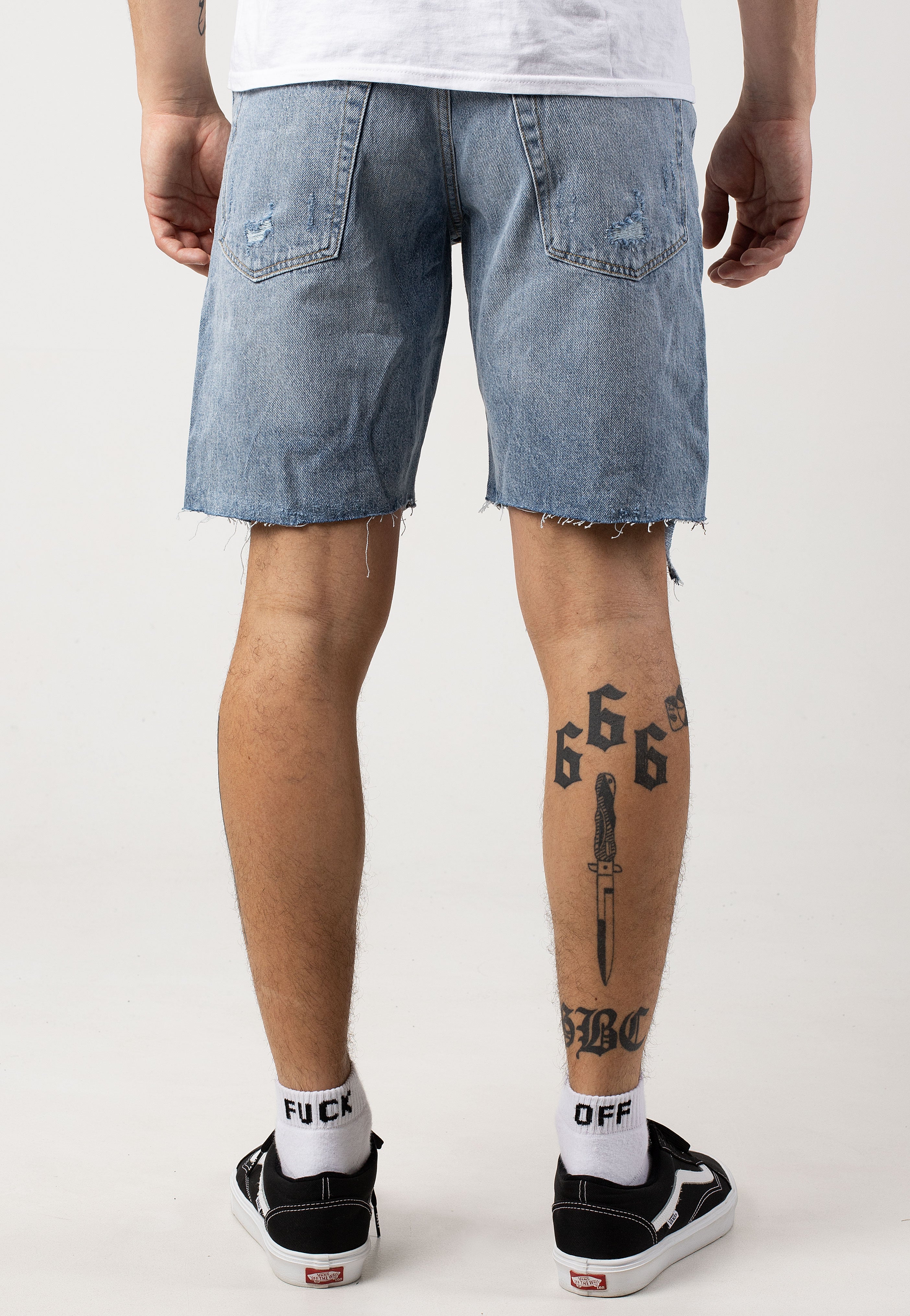 Only & Sons - Edge Destroy Light Blue Denim - Shorts | Men-Image