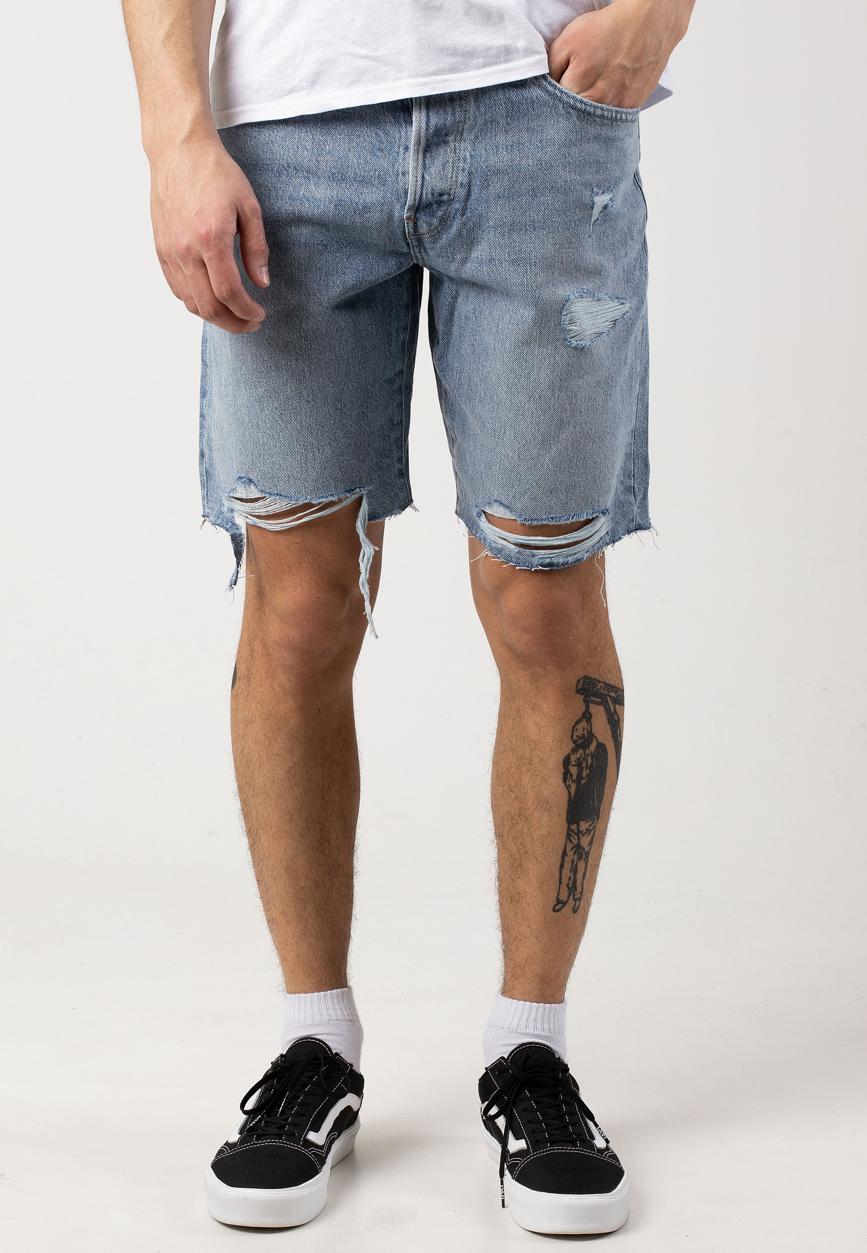 Only & Sons - Edge Destroy Light Blue Denim - Shorts | Men-Image