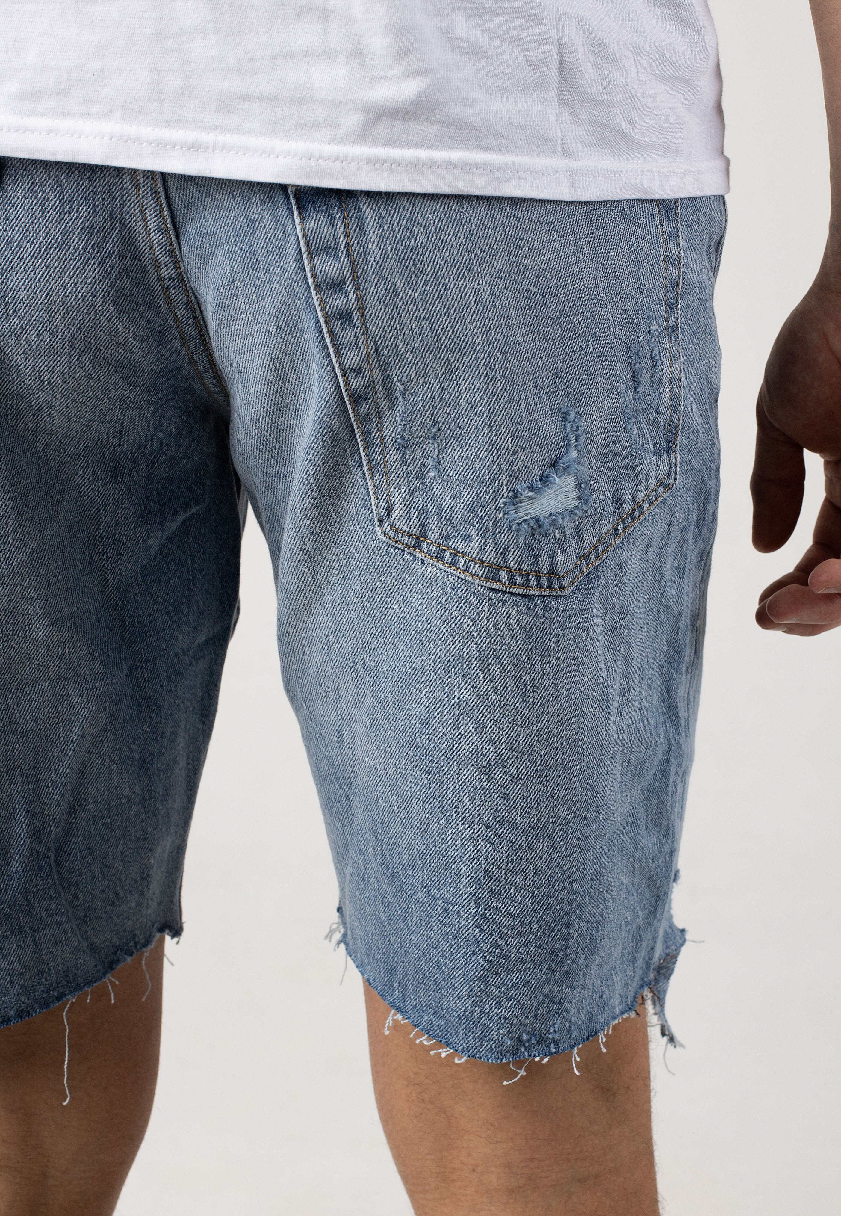 Only & Sons - Edge Destroy Light Blue Denim - Shorts | Men-Image