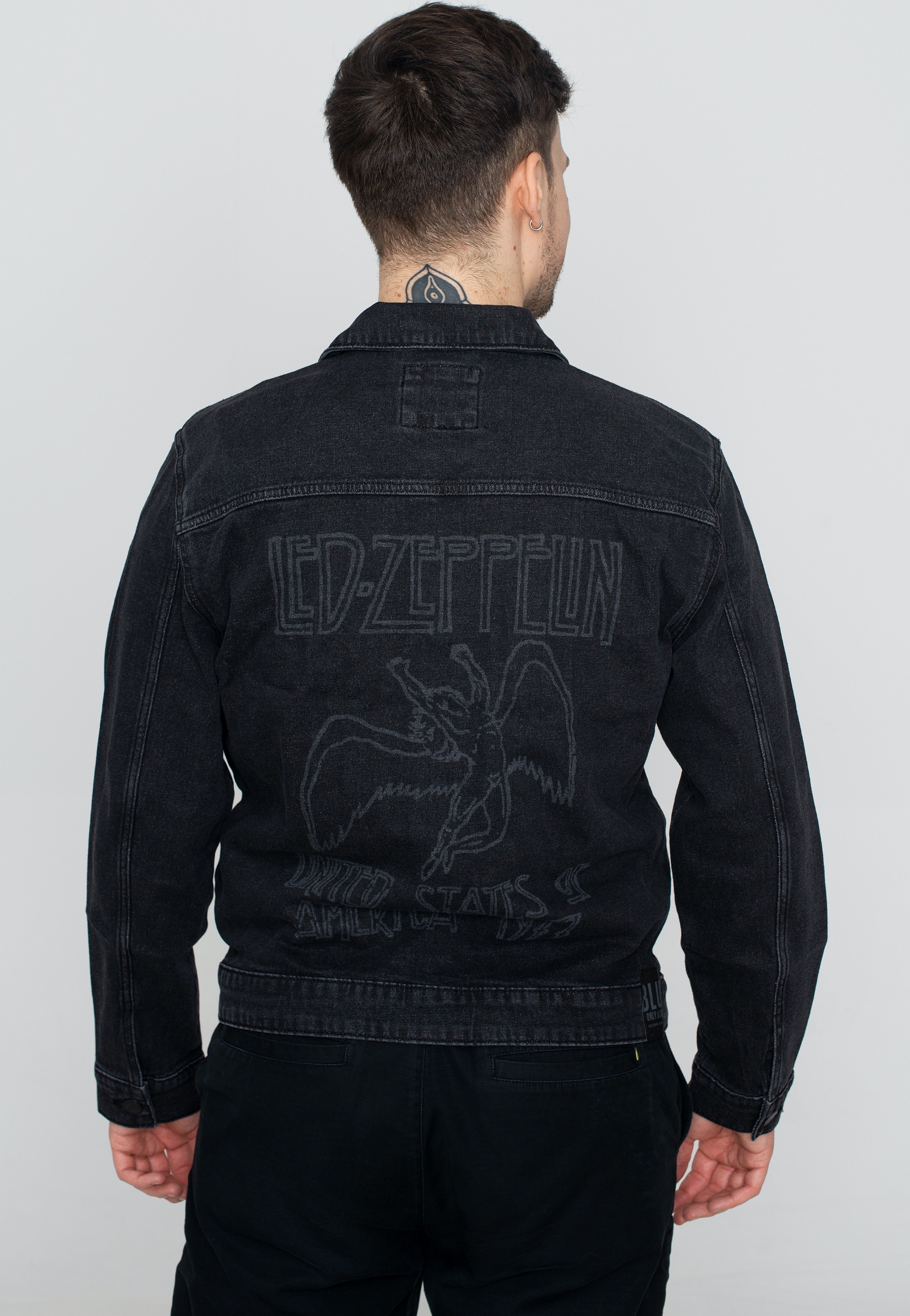 Only & Sons x Led Zeppeiin - Onsbart Black Trucker Black Denim - Jeans Jacket | Men-Image