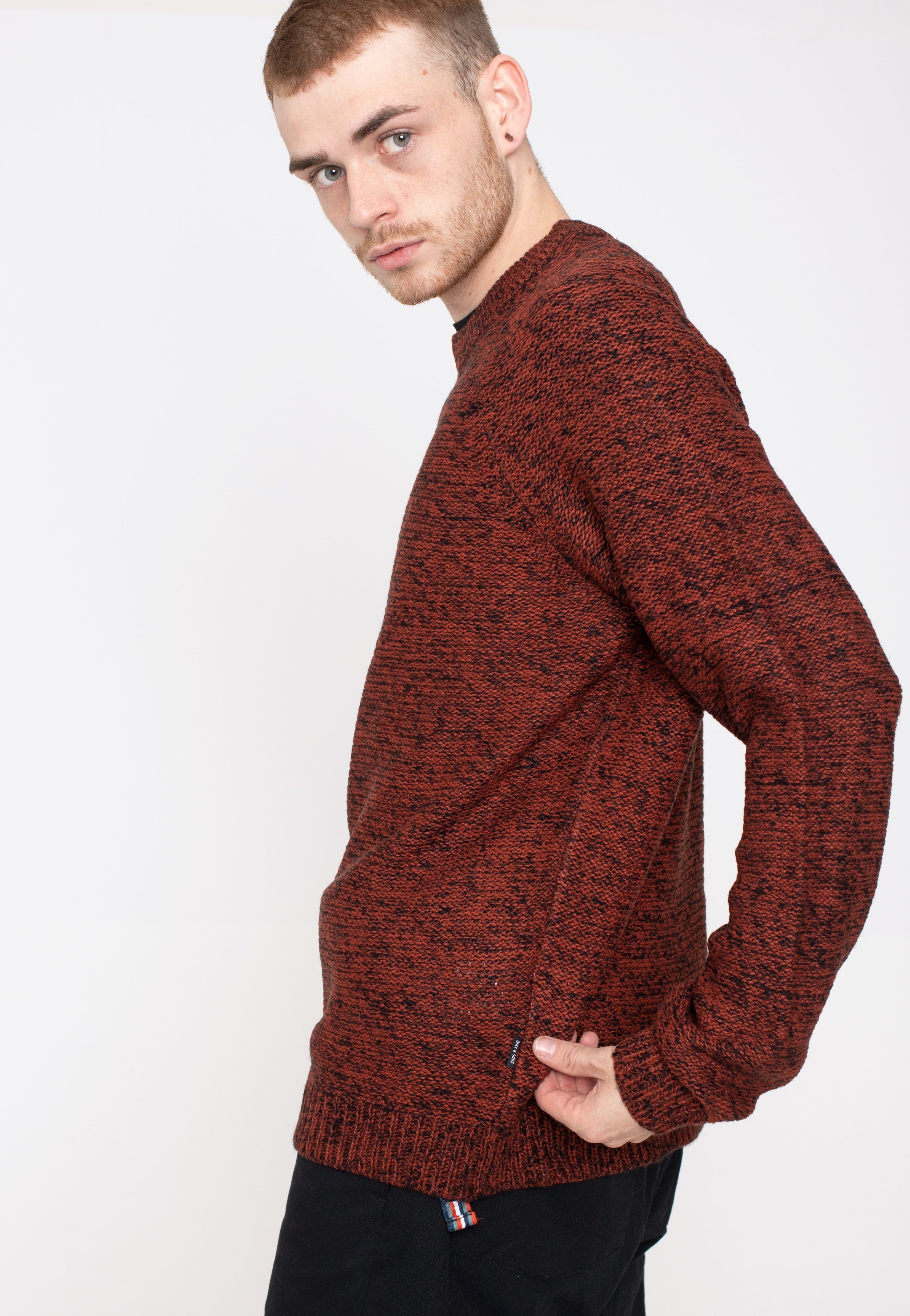 Only & Sons - Hoyt Crew Multi Knit Burnt Henna - Pullover | Men-Image