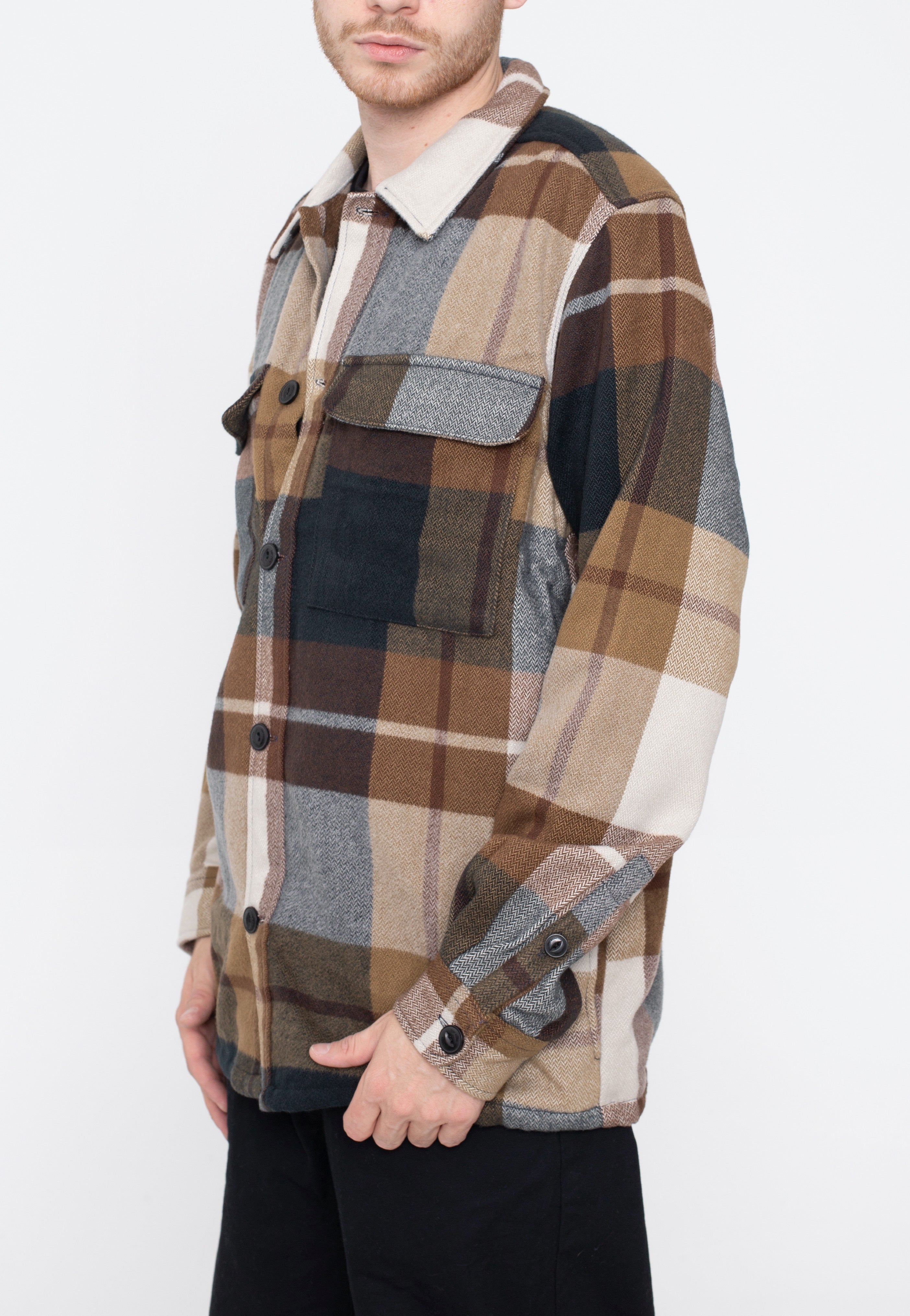 Only & Sons - Leroy Woolen Look Check Chicory Coffee - Shirt | Men-Image