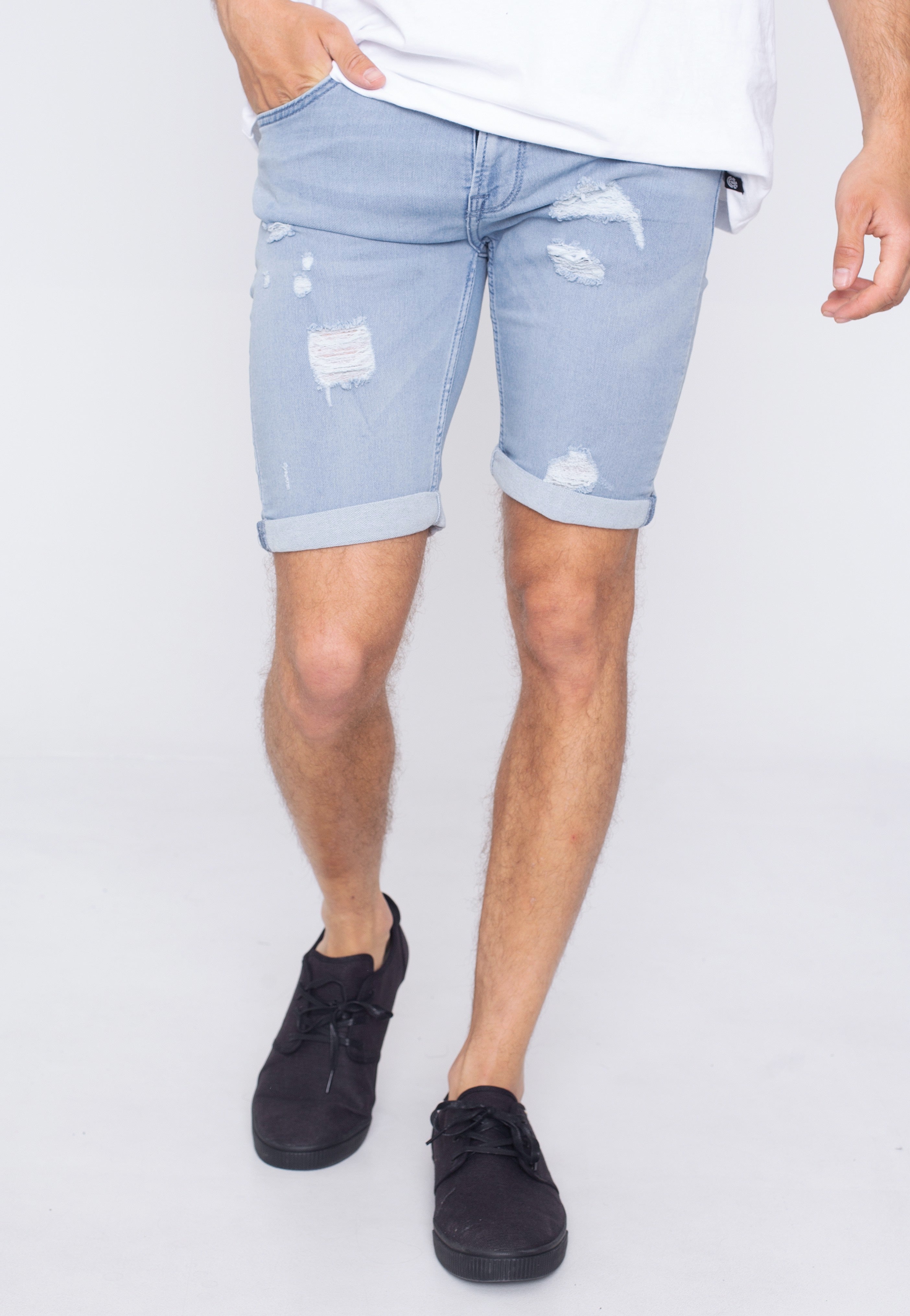 Only & Sons - Ply Damage Jog Blue Denim - Shorts | Men-Image