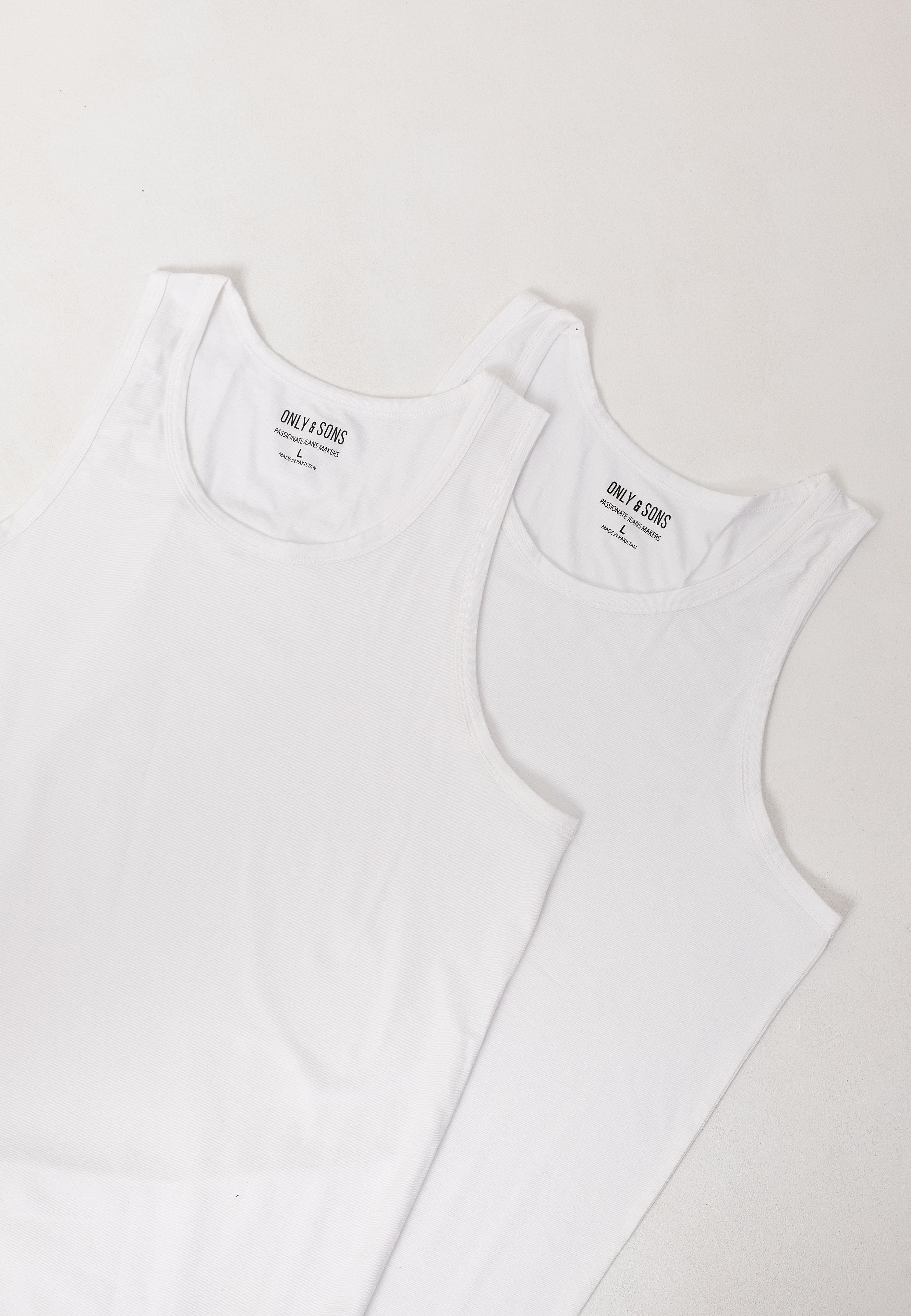 Only & Sons - Theo Reg Bamboo Pack Of 2 White - Tank | Men-Image