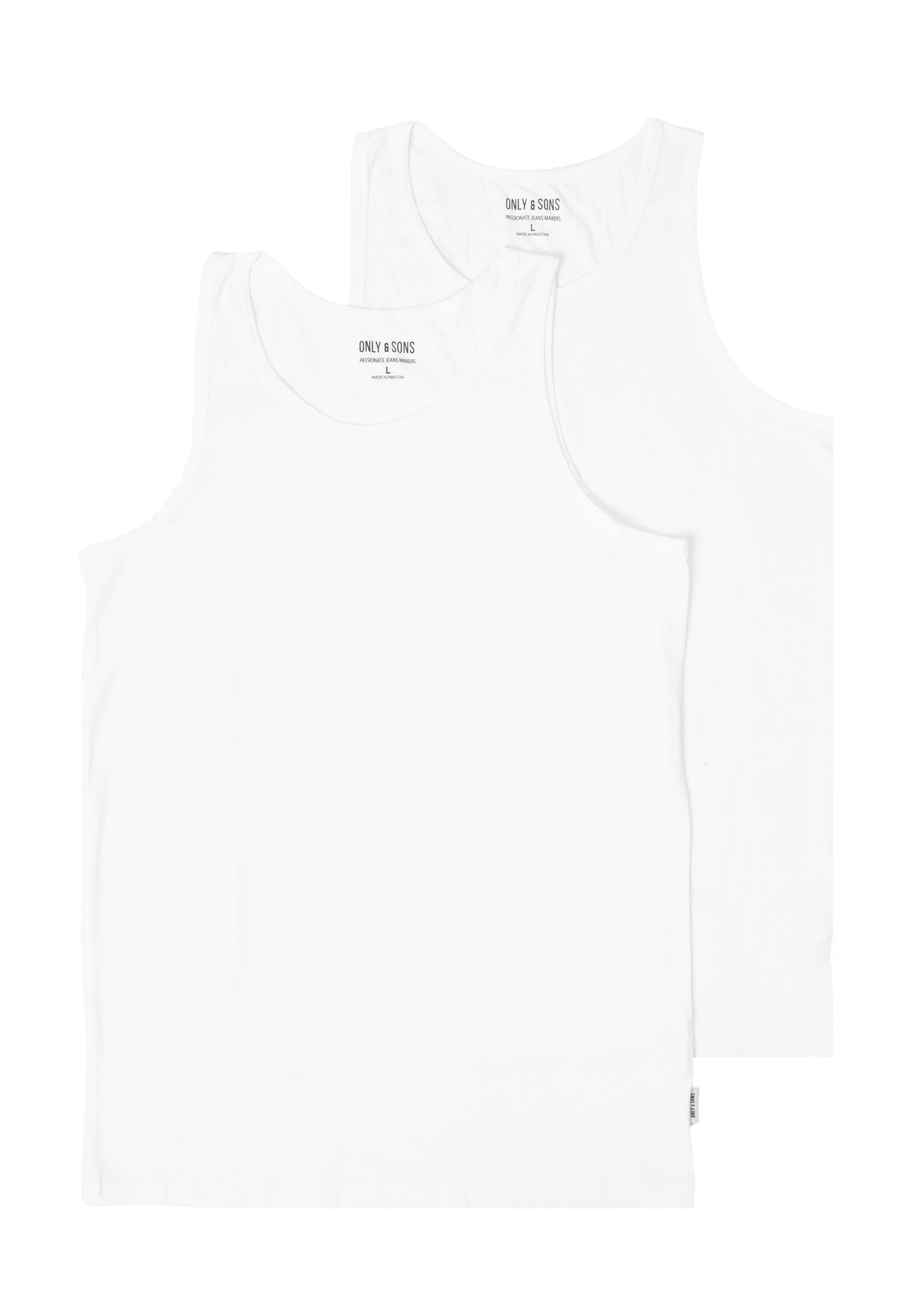 Only & Sons - Theo Reg Bamboo Pack Of 2 White - Tank | Men-Image