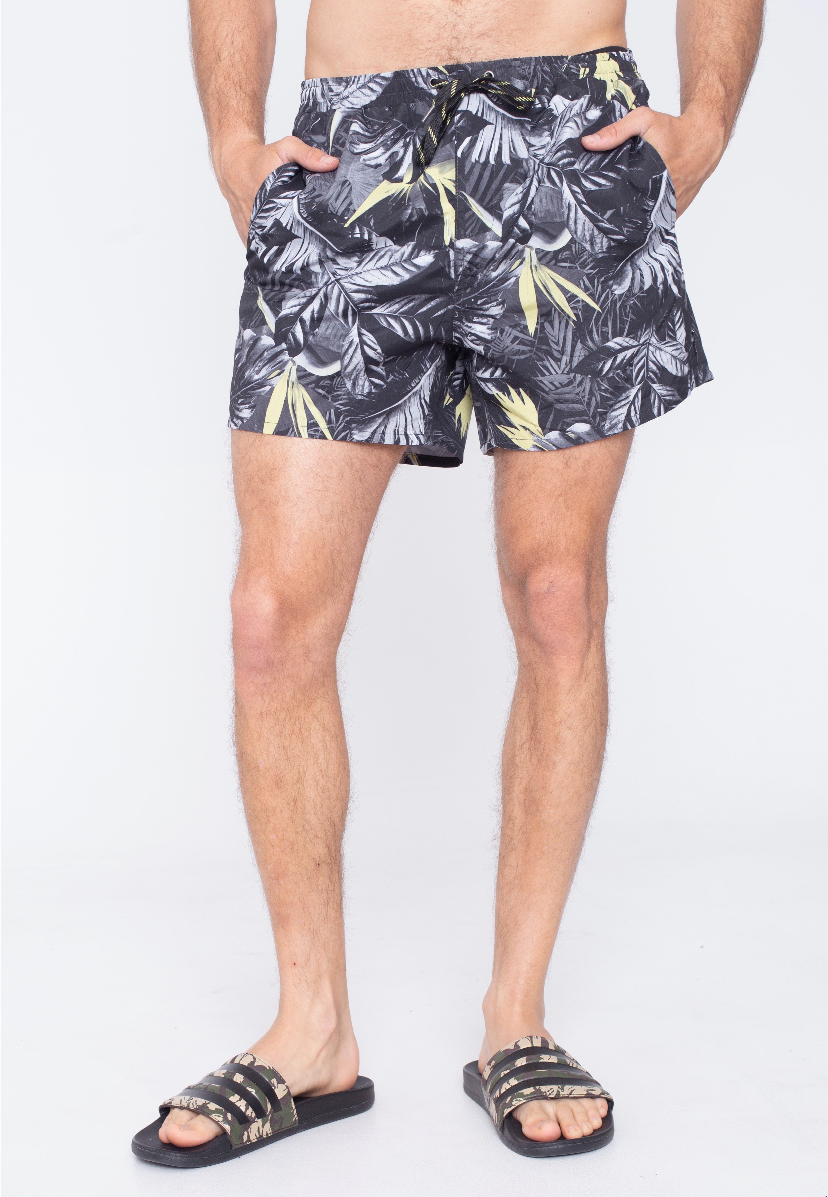 Only & Sons - Ted Swim Flora Black - Board Shorts | Men-Image