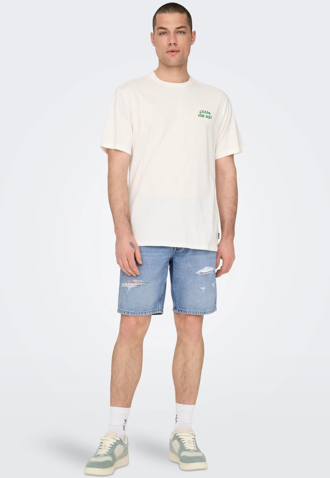 Only & Sons - Edge Ram Light Blue Denim - Shorts | Men-Image