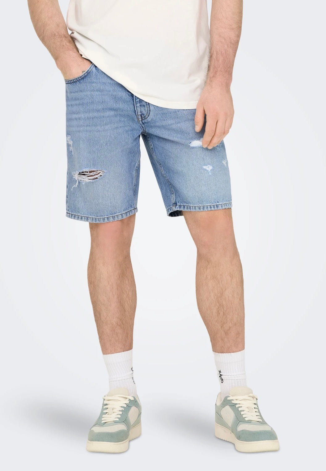 Only & Sons - Edge Ram Light Blue Denim - Shorts | Men-Image