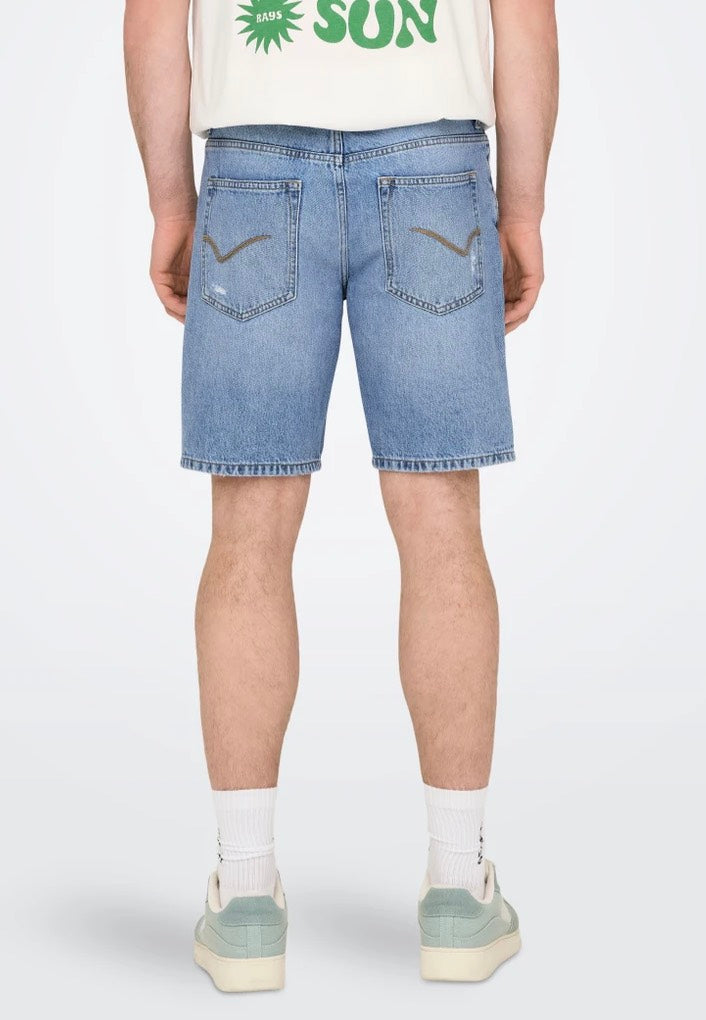 Only & Sons - Edge Ram Light Blue Denim - Shorts | Men-Image