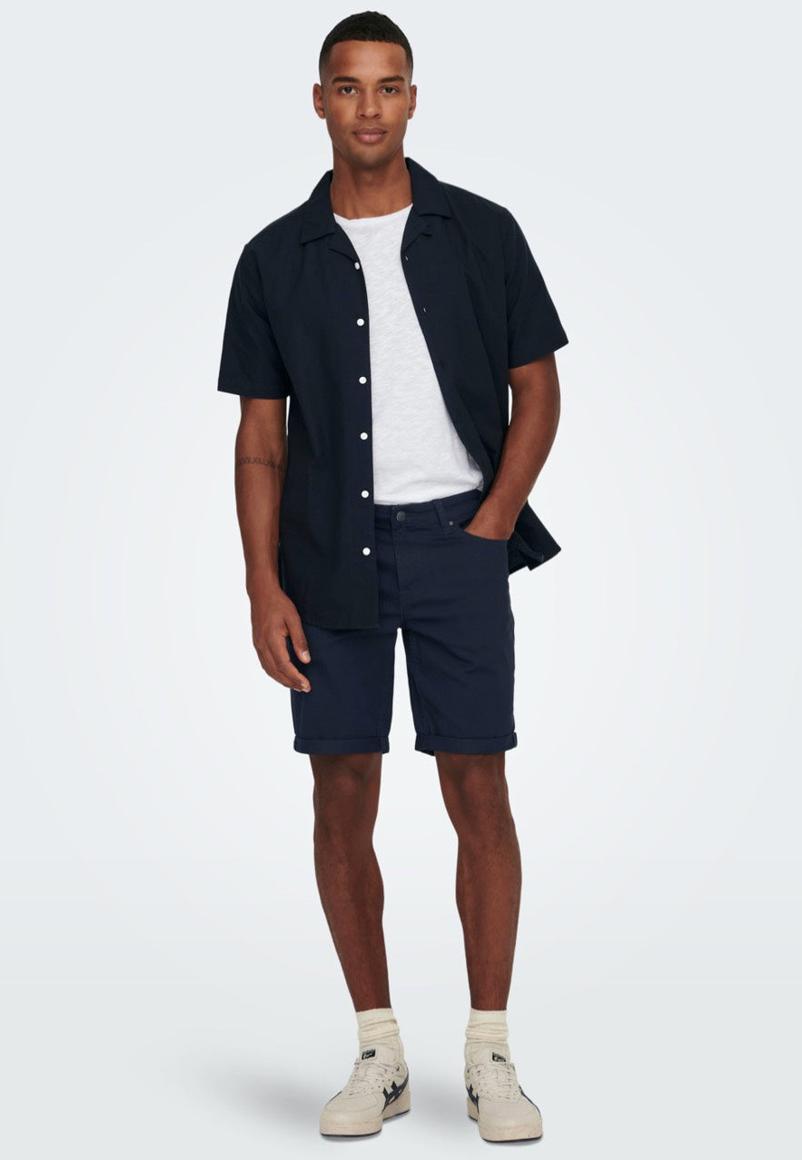 Only & Sons - Ply Life Reg Twill Dark Navy - Shorts | Men-Image