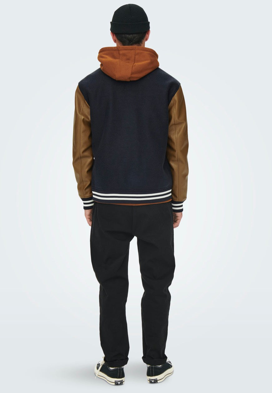 Only & Sons - Jay Varsity Dark Navy - College Jacket | Men-Image