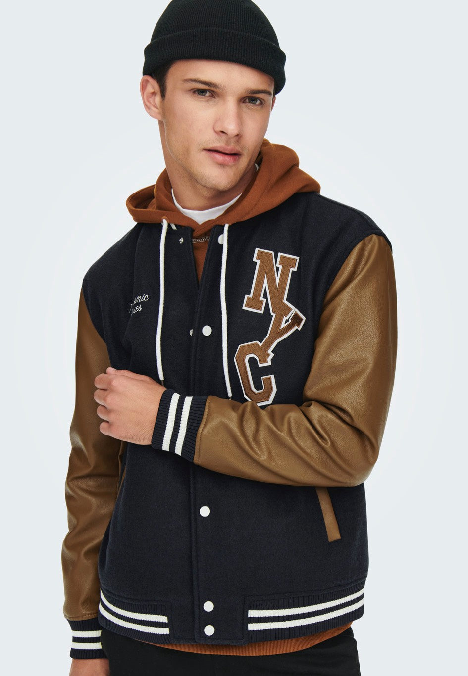 Only & Sons - Jay Varsity Dark Navy - College Jacket | Men-Image