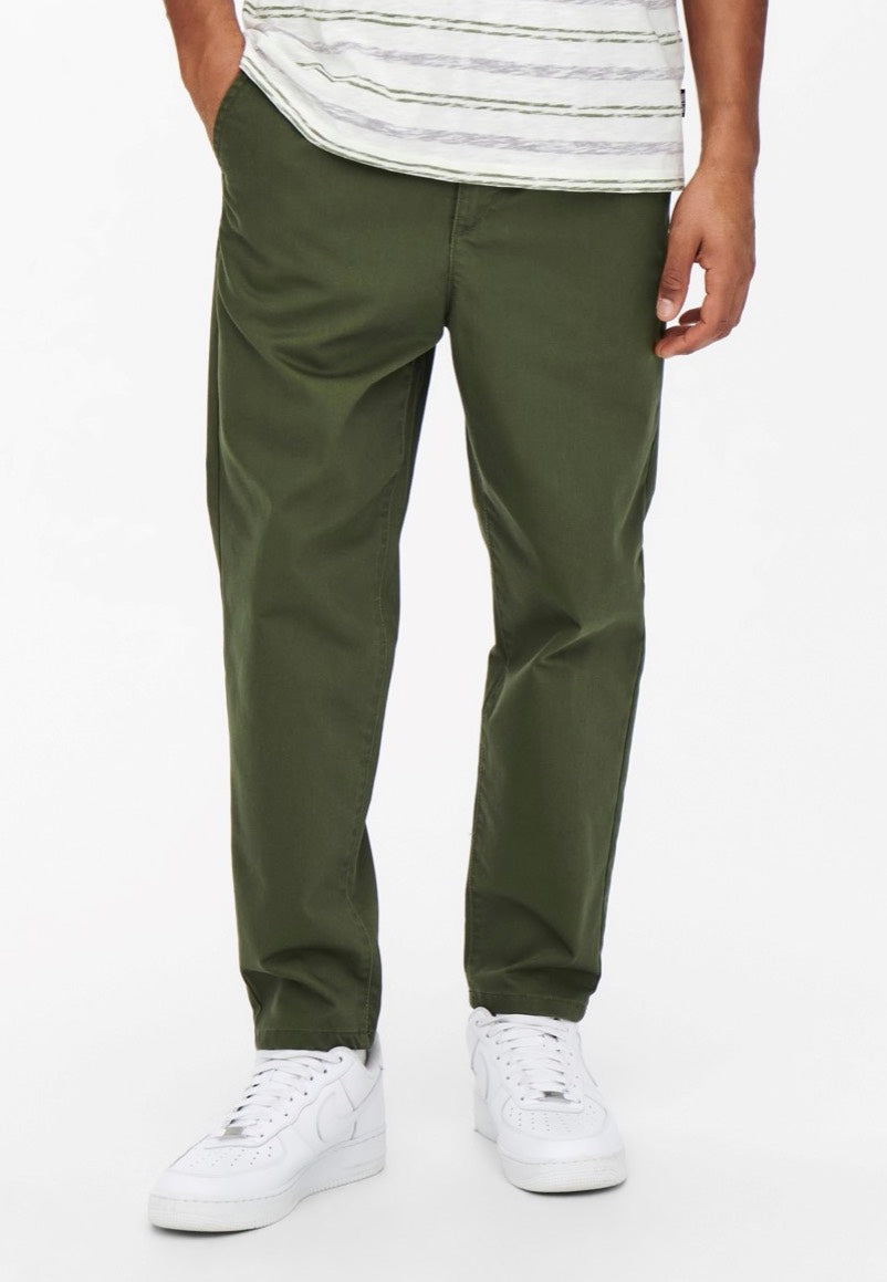 Only & Sons - Dew Chino Tapered Olive Night - Pants | Men-Image