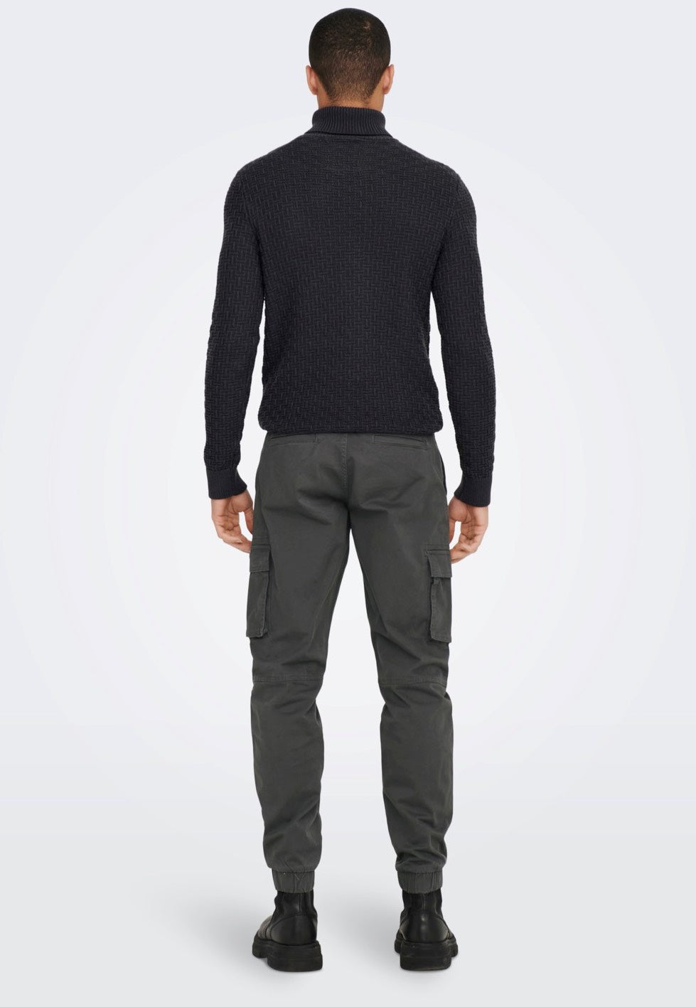 Only & Sons - Cam Stage Cargo Cuff Grey Pinstripe - Pants | Men-Image