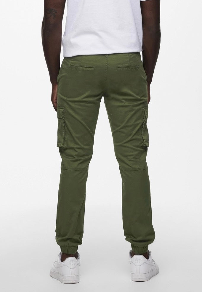 Only & Sons - Cam Stage Cargo Cuff Olive Night - Pants | Men-Image