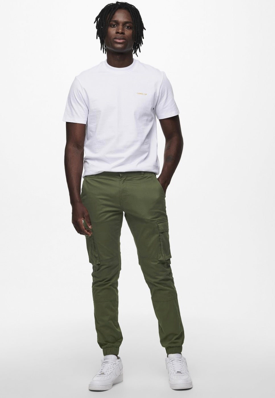 Only & Sons - Cam Stage Cargo Cuff Olive Night - Pants | Men-Image