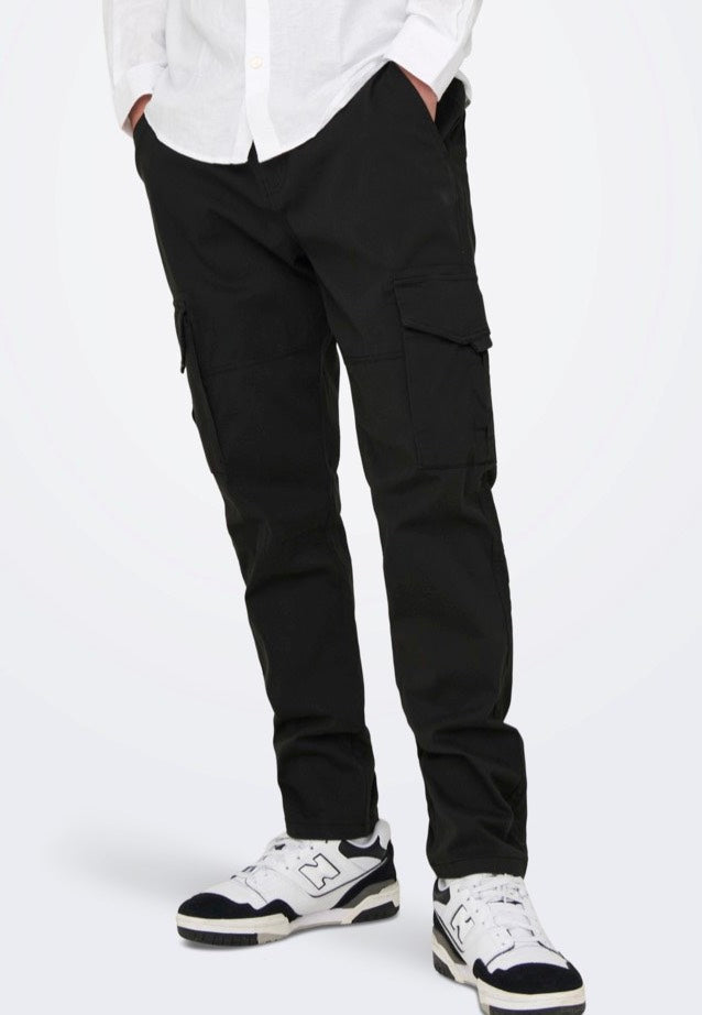 Only & Sons - Dean Life Tap Cargo Black - Pants | Men-Image