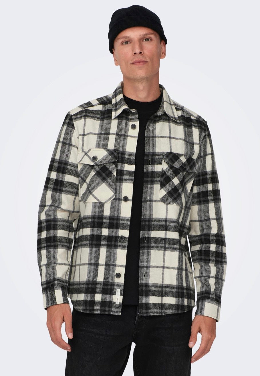 Only & Sons - Milo Check Cloud Dancer - Shirt | Men-Image