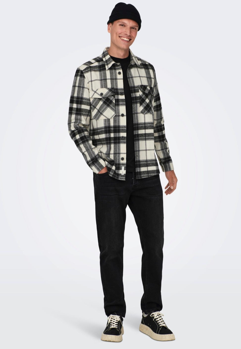 Only & Sons - Milo Check Cloud Dancer - Shirt | Men-Image