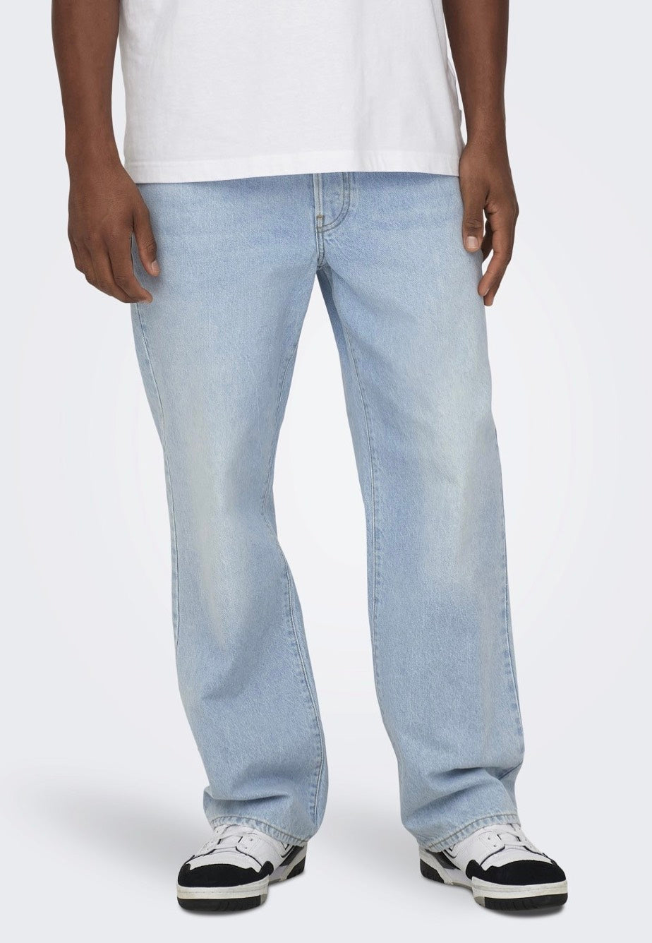 Only & Sons - Fade Loose One Light Blue Denim - Jeans | Men-Image