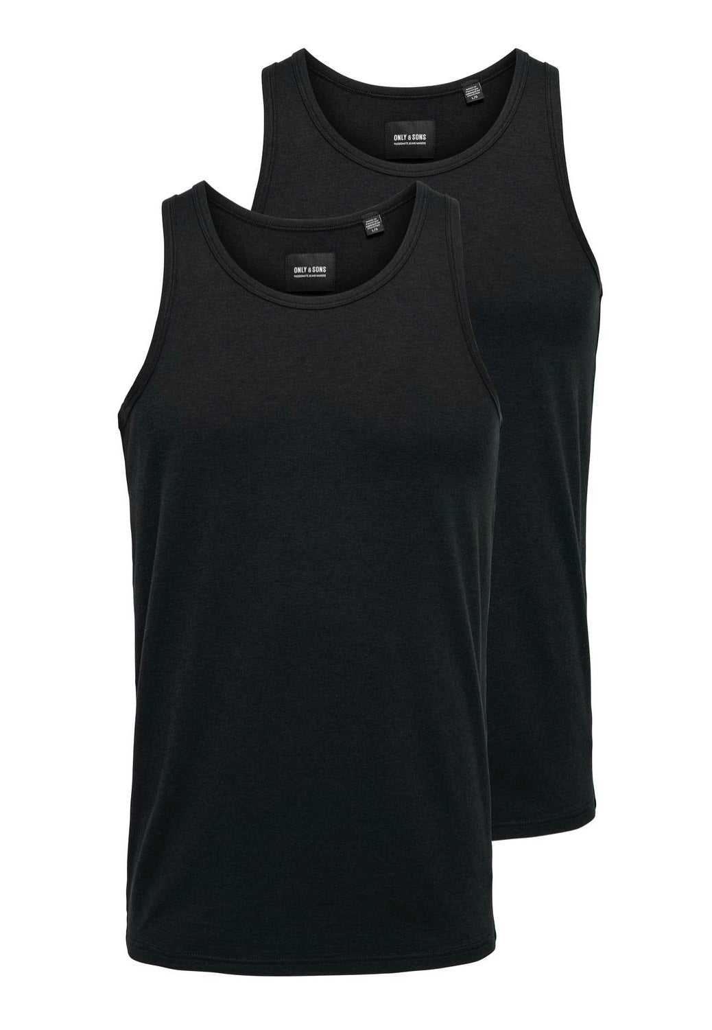 Only & Sons - Theo Reg Bamboo Pack Of 2 Black - Tank | Men-Image