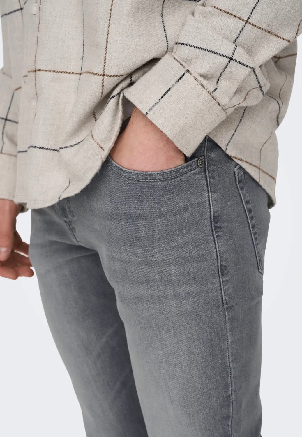 Only & Sons - Loom Slim Light Grey Denim - Jeans | Men-Image