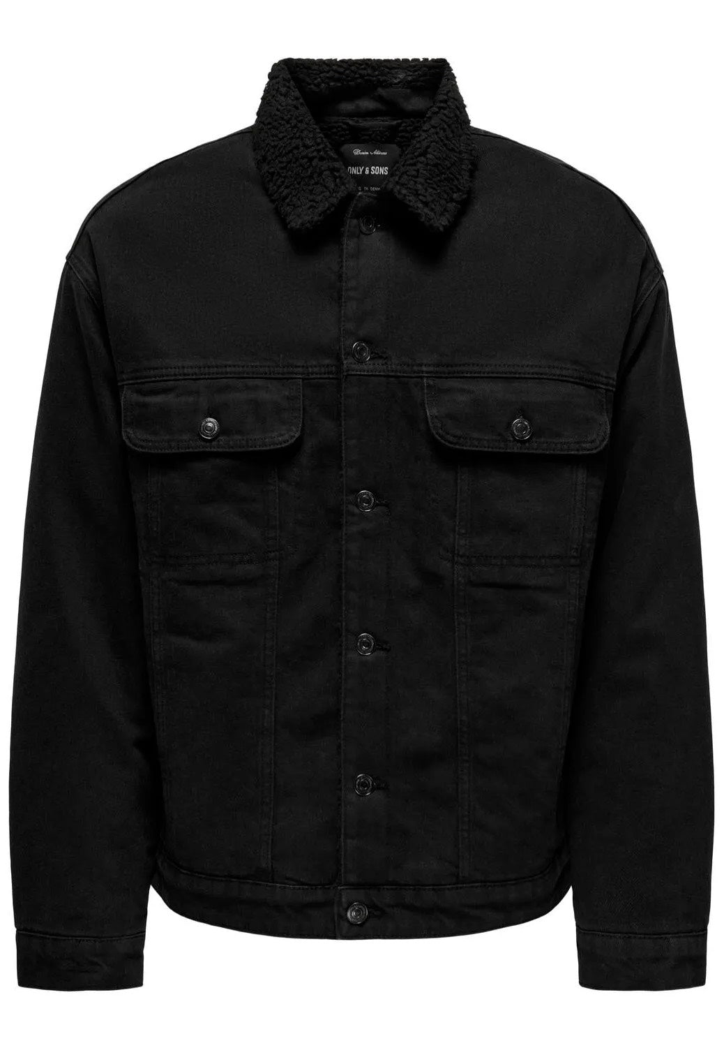 Only & Sons - Wilson Sherpa Black Denim - Jeans Jacket | Men-Image