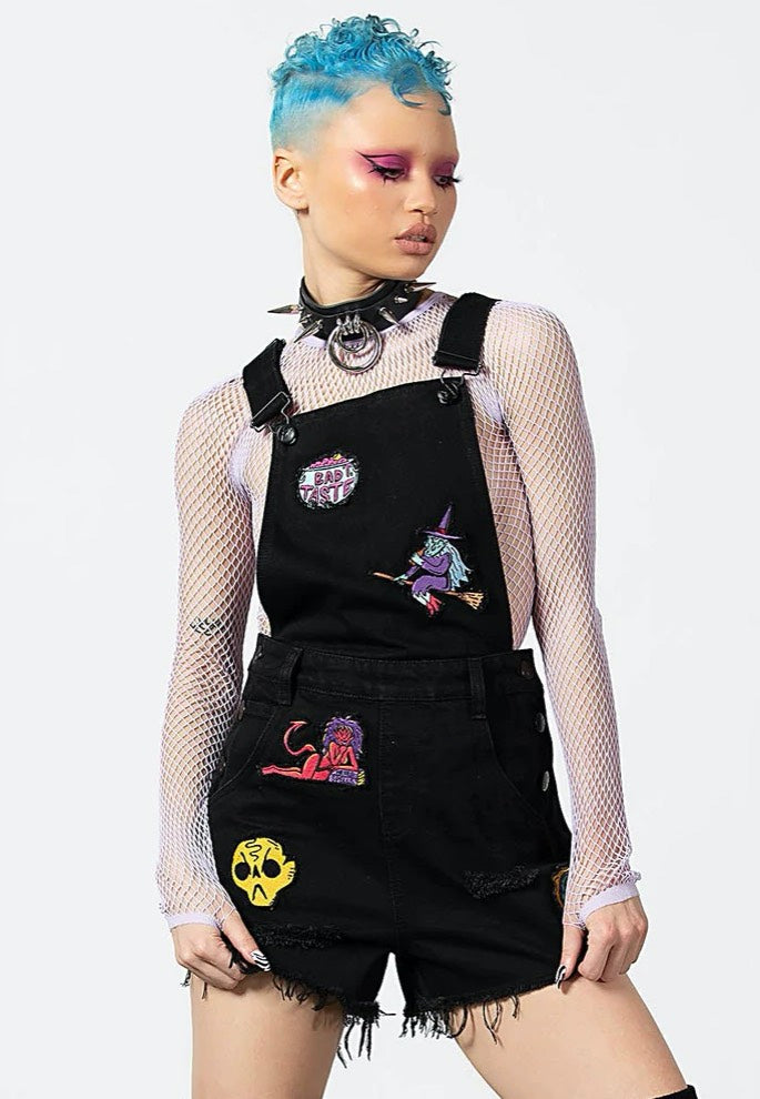 Killstar - Oracle Denim Black - Dungarees | Women-Image