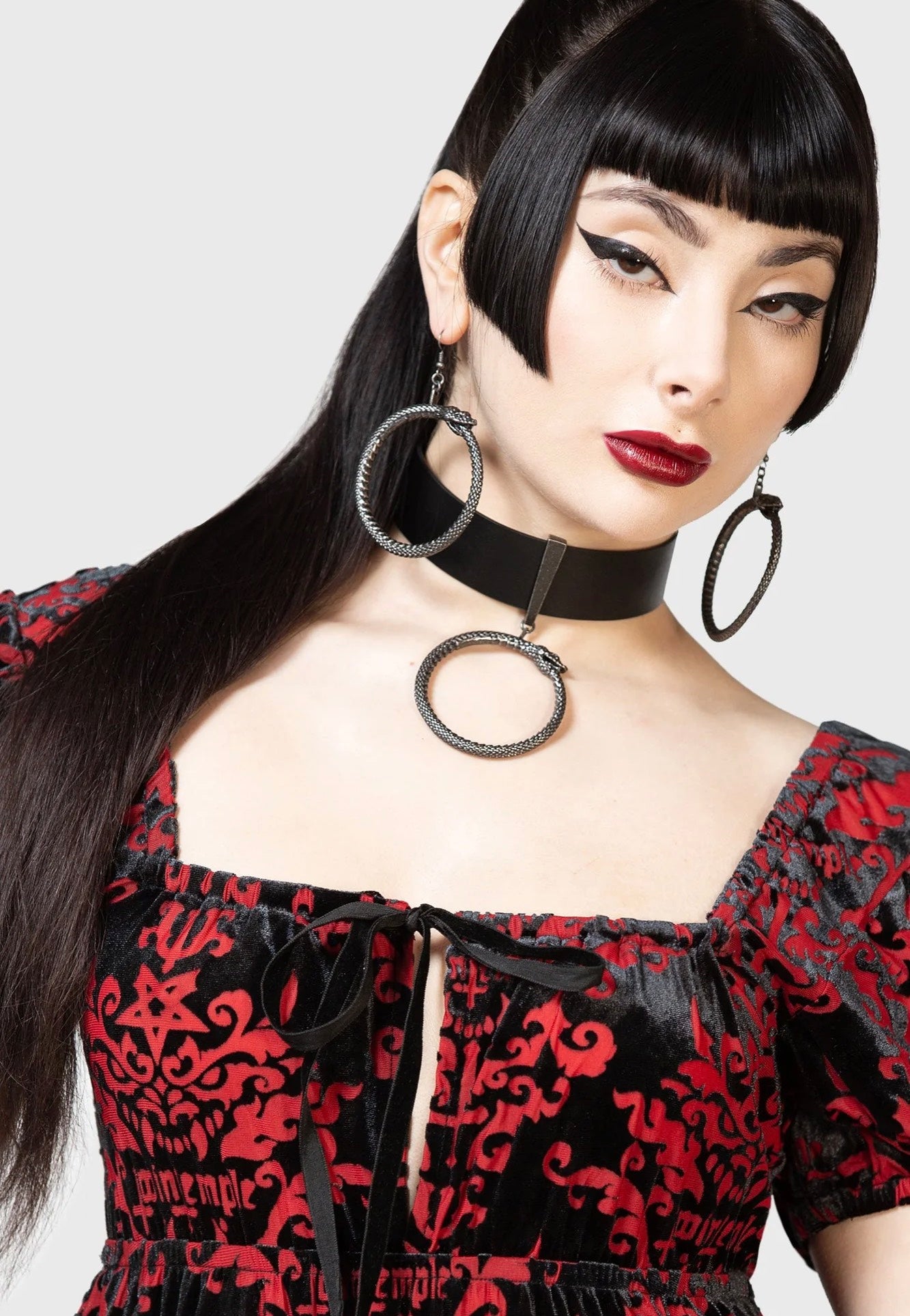 Killstar x Twin Temple - Ouroborous Curse Black - Earring | Neutral-Image