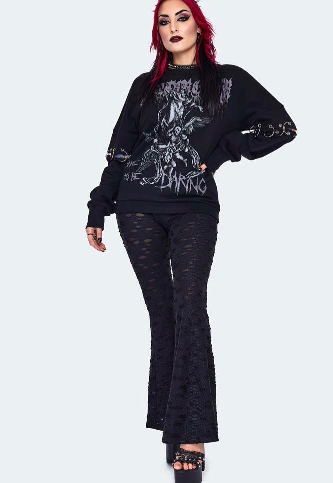 Jawbreaker - Oversized Printed Black - Sweater | Women-Image